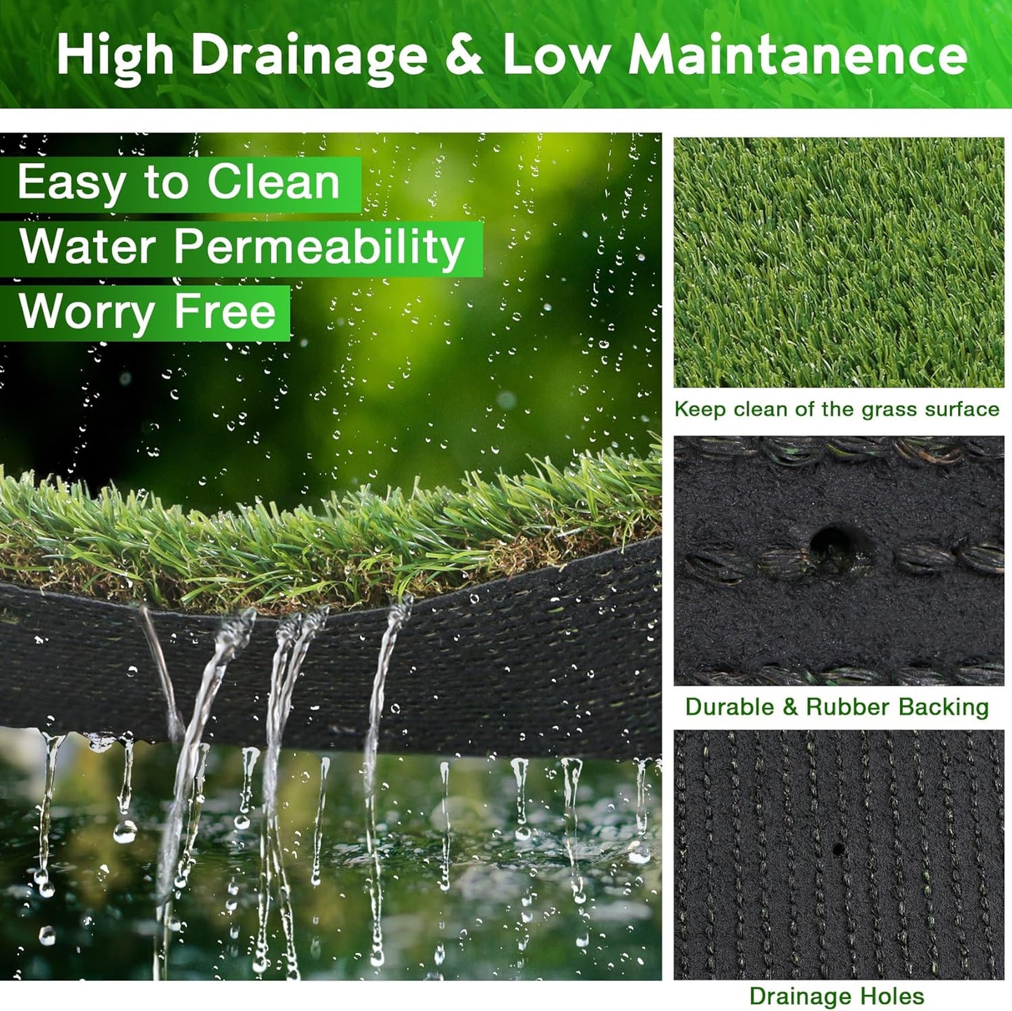 XLX TURF Large Artificial Grass Pad for Dogs Potty, Extra Soft Thick Turf for Indoor Outdoor Patio Balcony, 4 FT X 6 FT