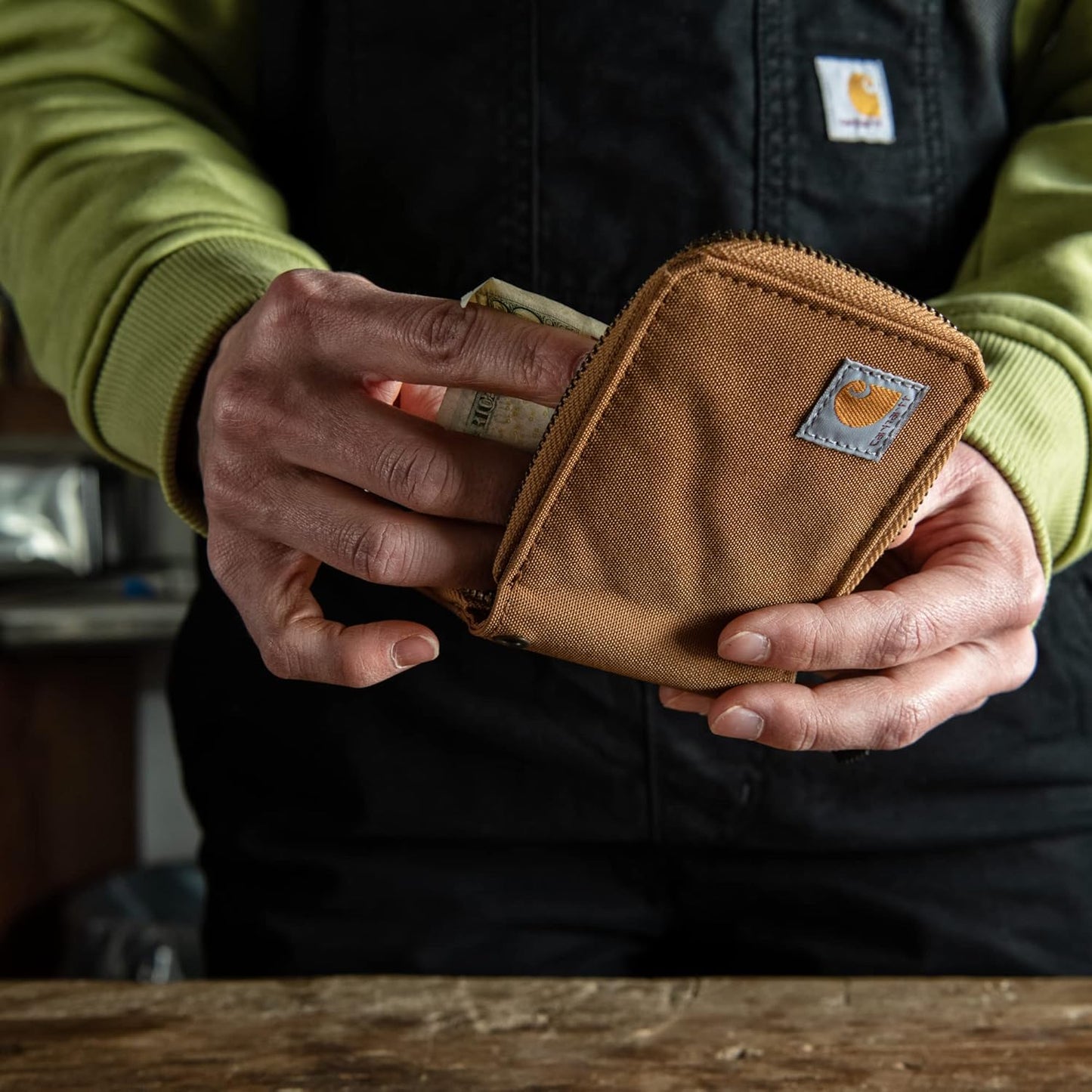 Carhartt Men's Nylon Duck Zipper Wallet, Deep Wine