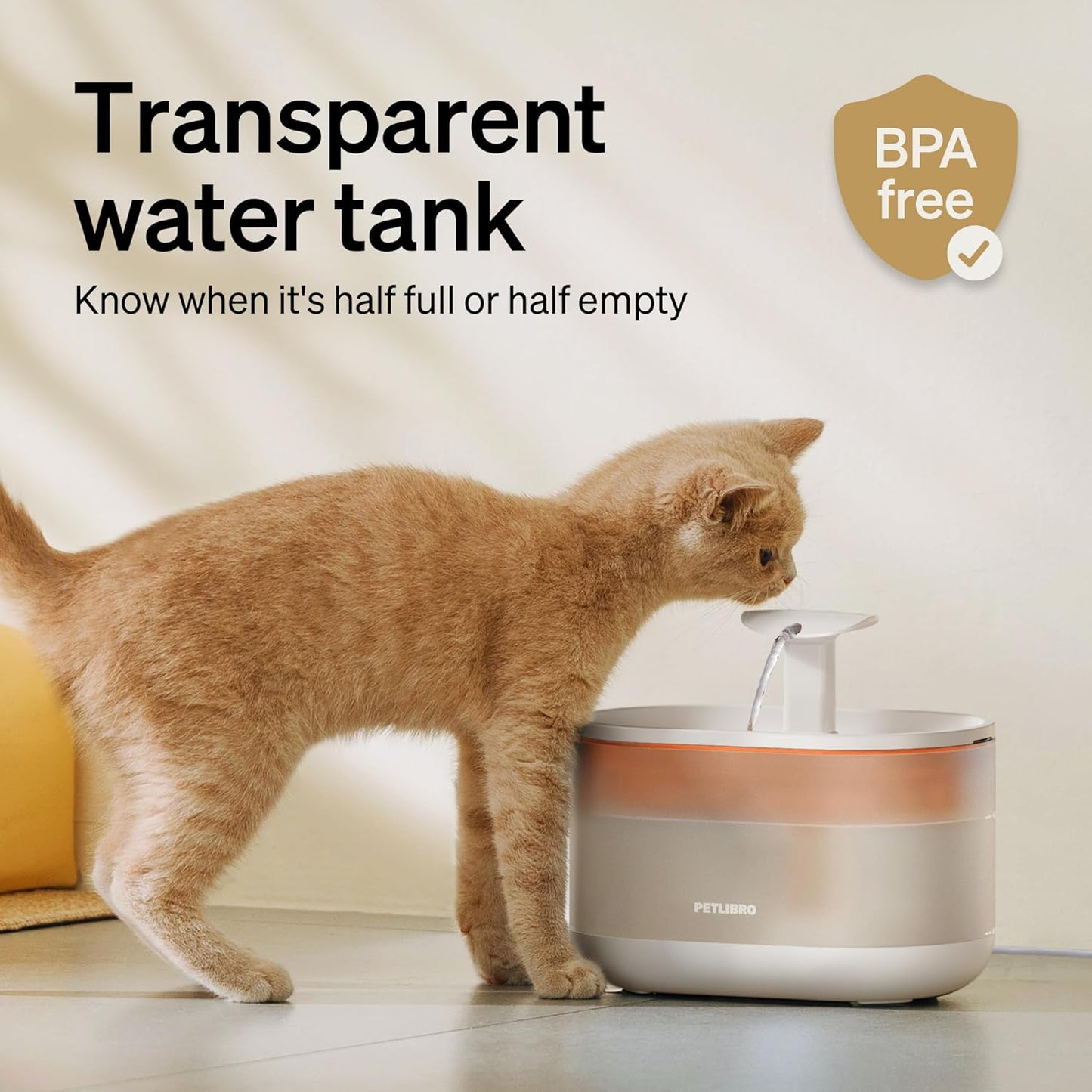 PETLIBRO Cat Water Fountain Ultra Quiet with Two Flow Modes, Large-Size Filter Capsule Pet Water Fountain, 71oz/2.1L Visible Water Level Dog Water Dispenser for Cats & Dogs