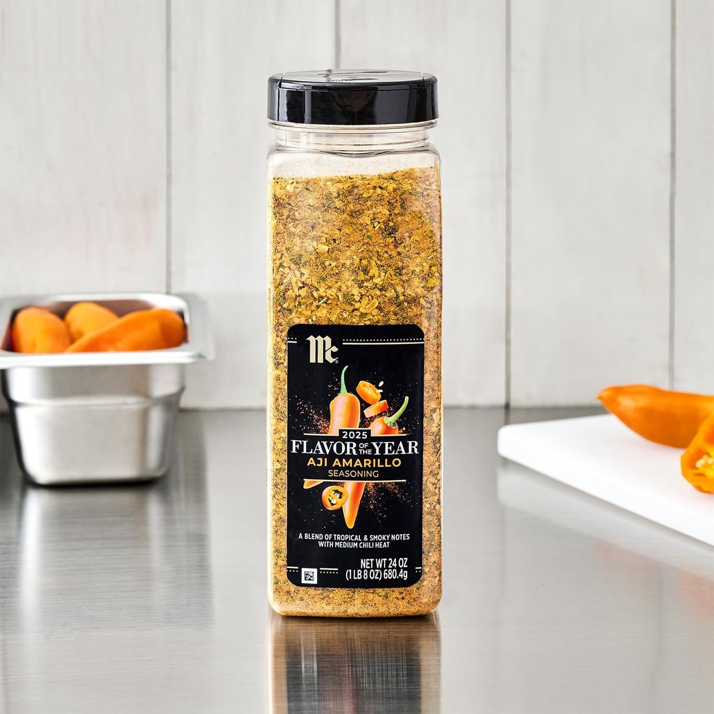 McCormick Seasoning, Aji Amarillo, 2025 Flavor of the Year, Made for Chefs, Blend of Tropical & Smoky Notes with Medium Chile Heat, For Seafood, Fish, Veggies, Poultry, Sauces, Salsa, and More, 24 oz