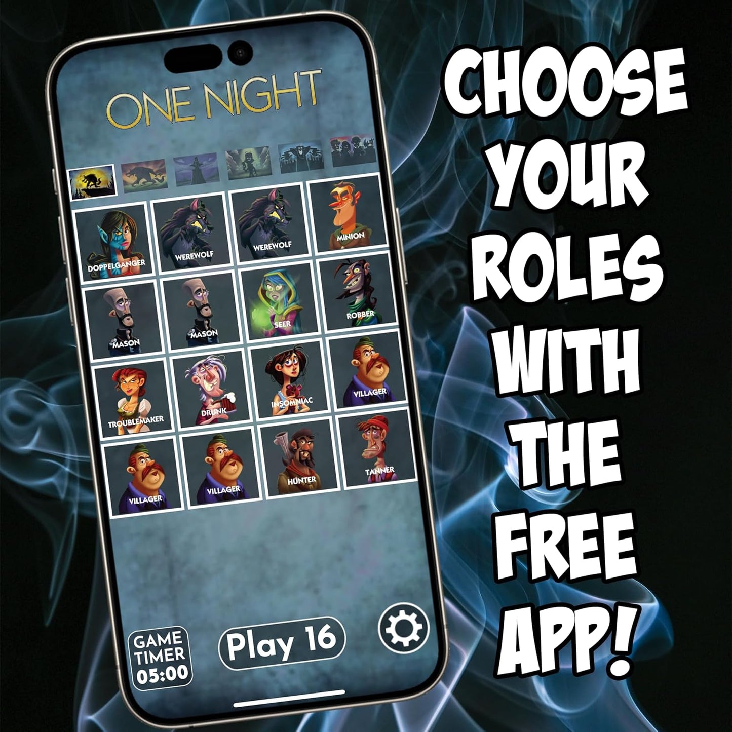 Bezier Games One Night Ultimate Werewolf Board Game, Black (BEZONUW)