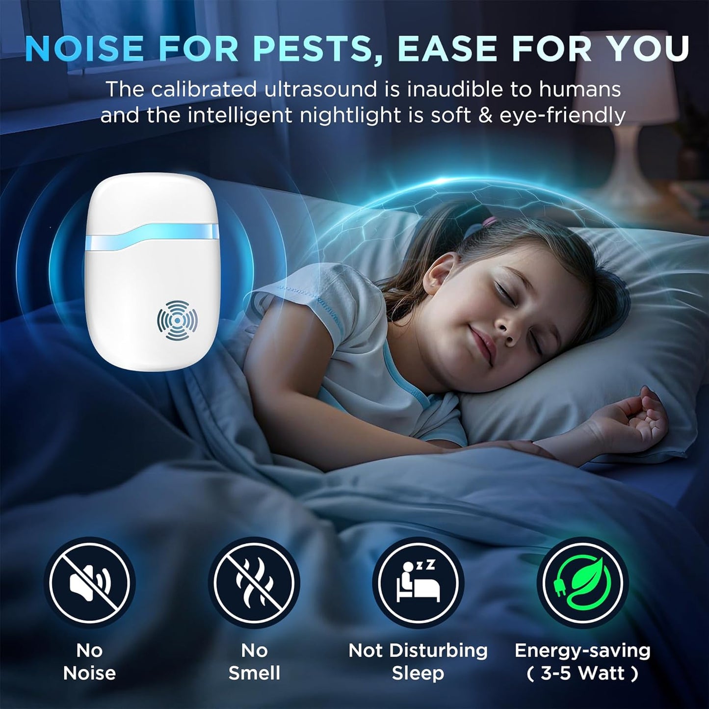 (2026 Upgraded) Ultrasonic Insect & Pest Indoor Repeller - Stronger Driving Force, Repellent for Mouse, Rats, Cockroaches, Bugs, Ants, Spiders, Plug-in Control Device, Silent for Home (6 Pack)