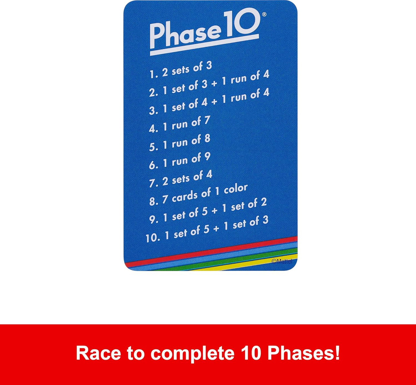 Mattel Games Phase 10 Card Game with 108 Cards, Makes a Great Gift for Kids, Family or Adult Game Night, Ages 7 Years and Older (Amazon Exclusive)