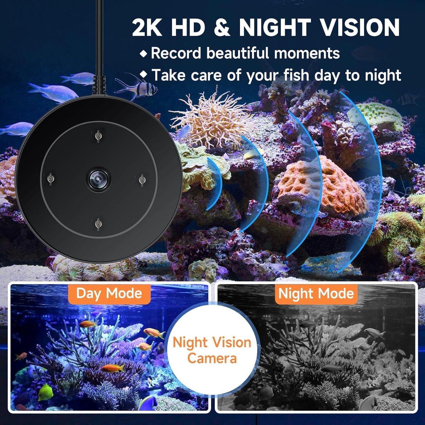 hygger WiFi Automatic Fish Feeder for Aquarium, Smart App Control Auto Fish Food Dispenser with Camera and Timer, Vacation Feeder with 230ml Large Capacity and USB Cable for Turtle Betta Koi Tank