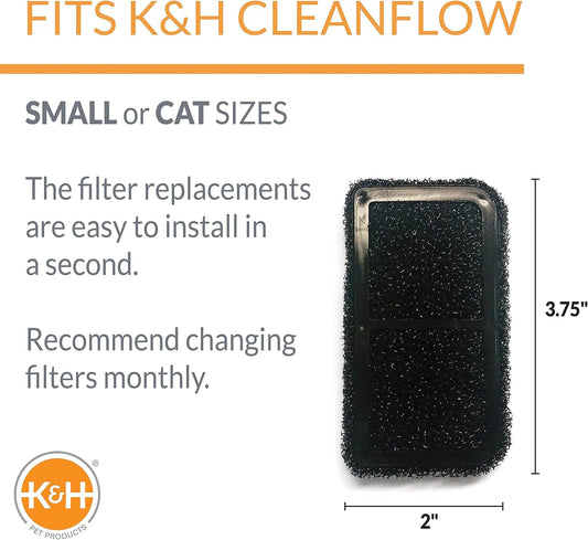 K&H Pet Products CleanFlow Filtered Pet Water Bowl Replacement Filter Black Small 3 Count (pack of 1)
