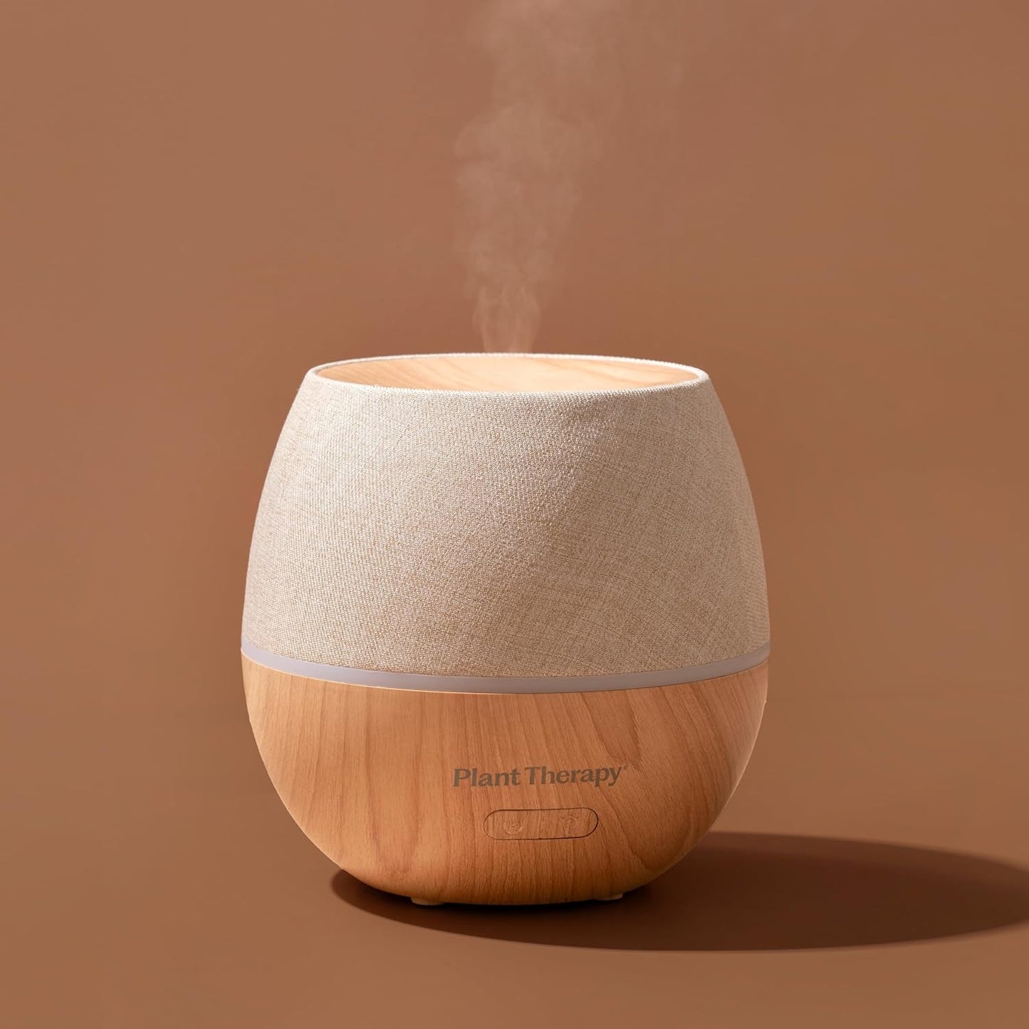 Plant Therapy Drift Linen Essential Oil Diffuser, Stylish Linen Cover Adds a Soft, Natural Touch to Any Space, Intermittent & Continuous Mist, Color-Changing Light Feature, 320 Square Feet Coverage