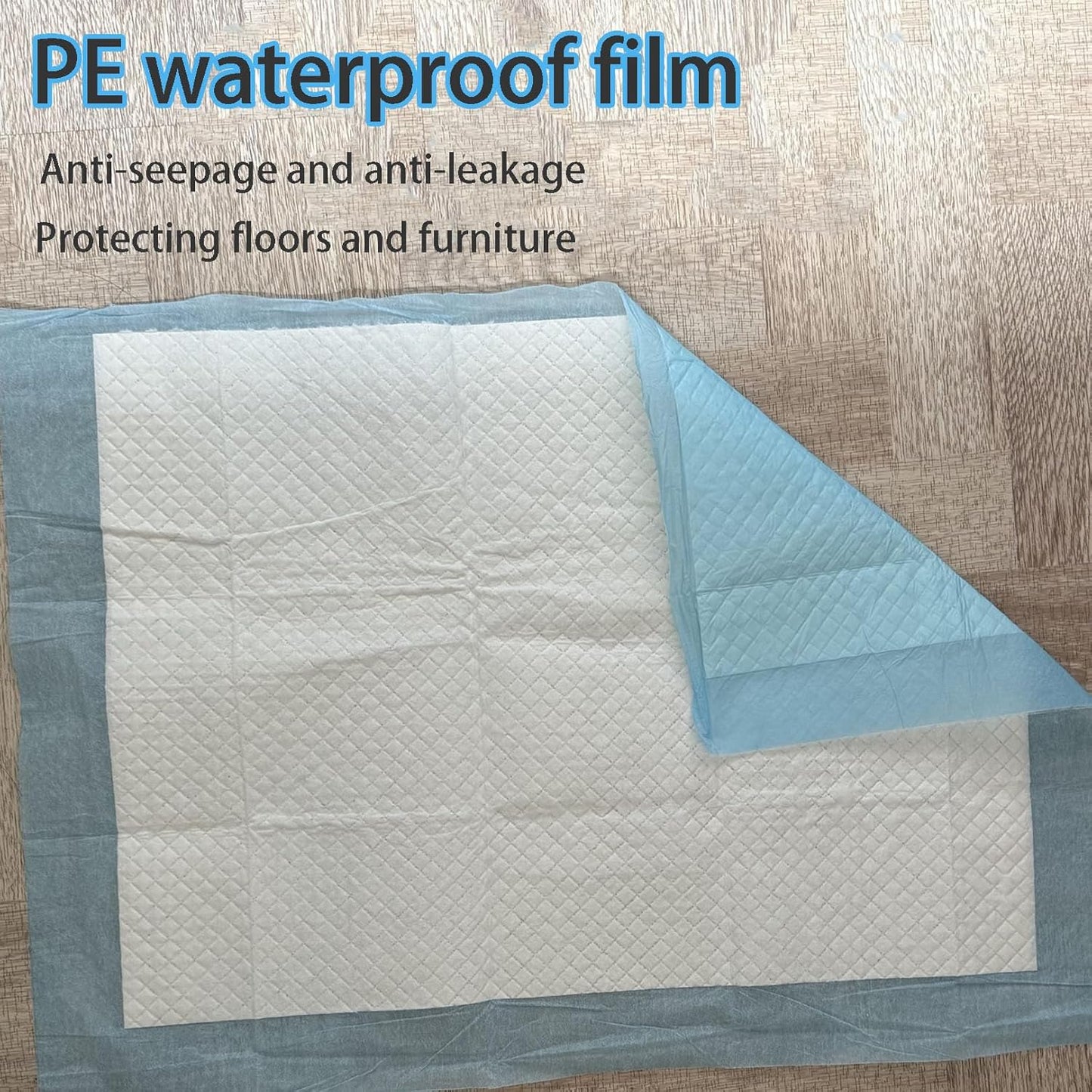 50 Pcs Rabbit Pee Pads, Disposable Guinea Pig Pee Pads cage Liners for Small Animals Ferrets, Rabbits, Hamsters, and 17.7"x23.6" (Blue, M)