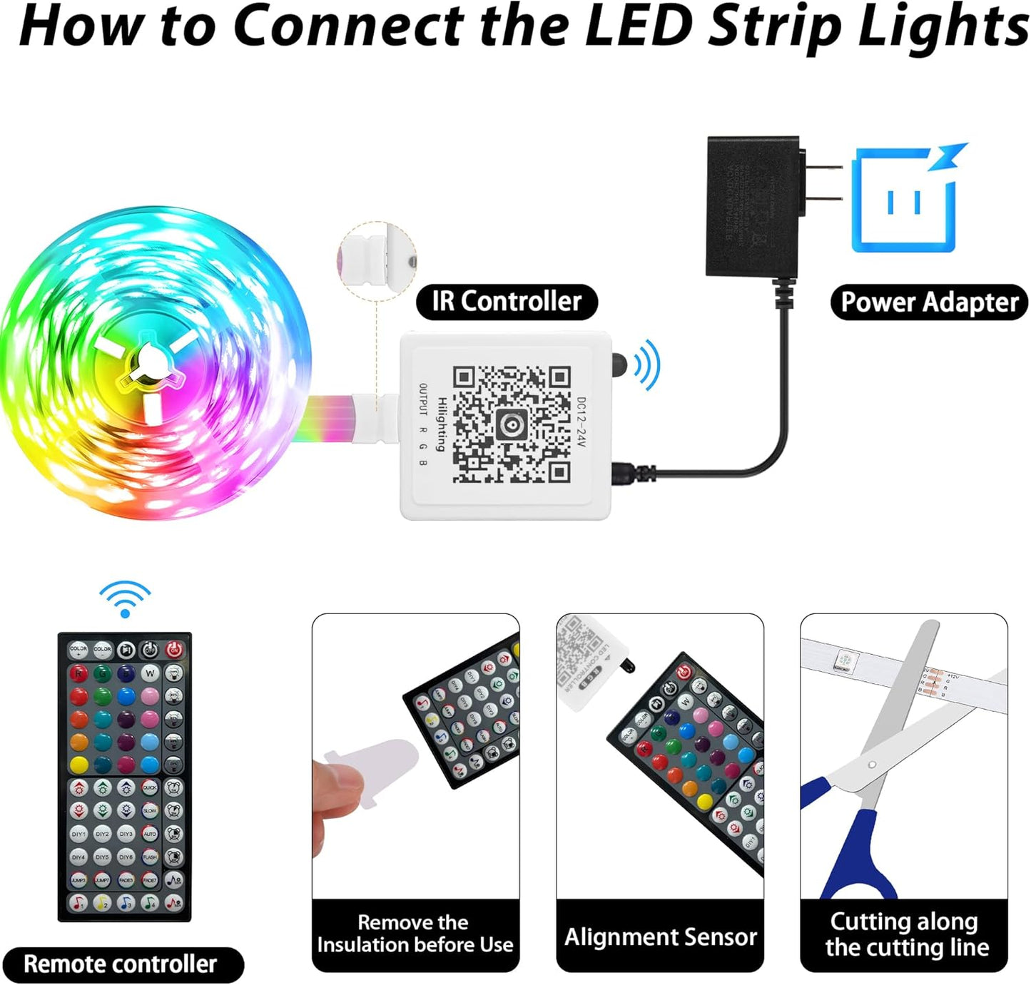 Led Lights for Bedroom 50ft Music Sync Color Changing Led Strip Lights with Remote and App Control RGB Led Light Strip for Home Party Room Decor