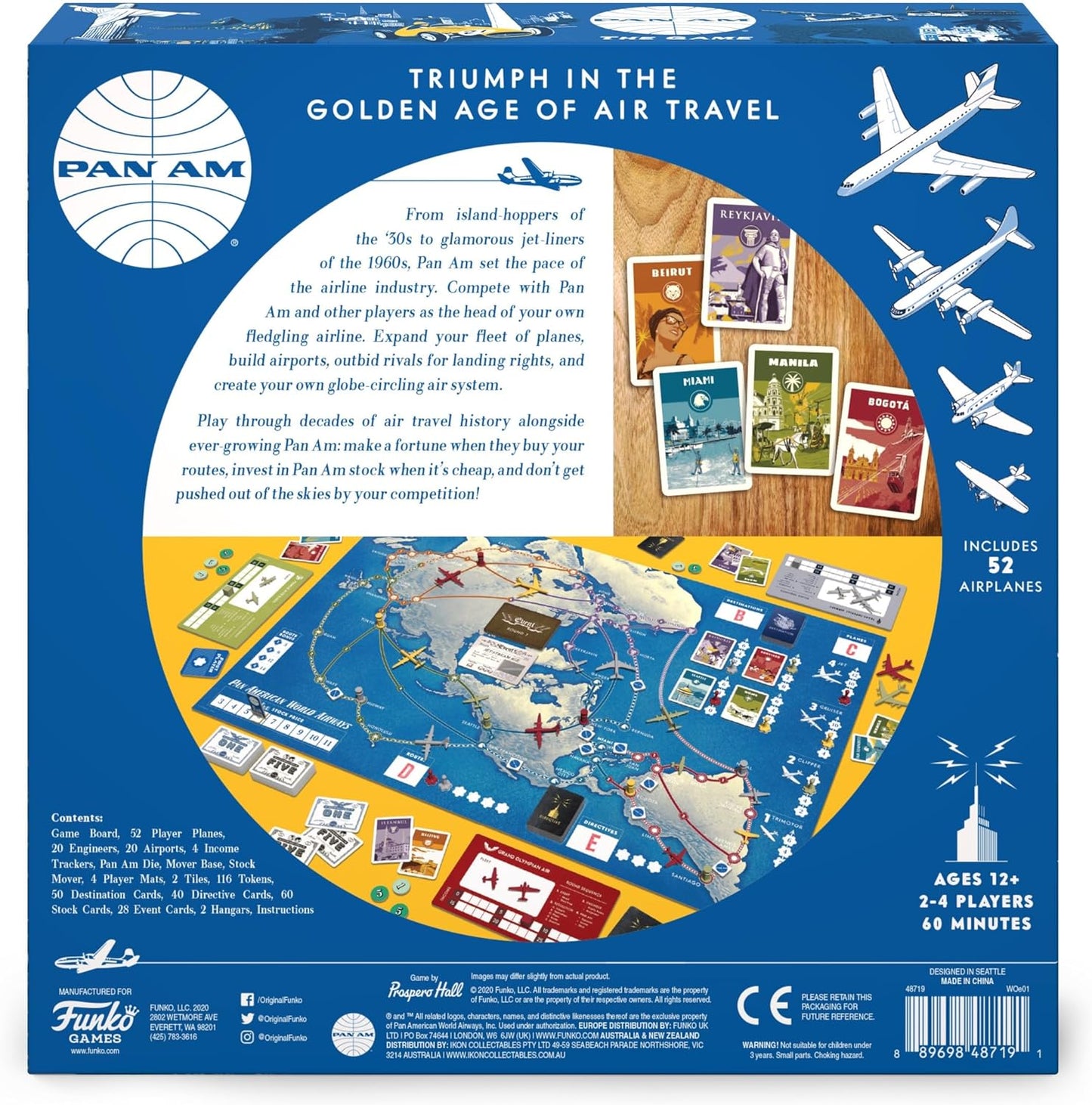 Funko Games Pan Am Board Game, Strategy Board Game, 2-4 Players 6 and Up