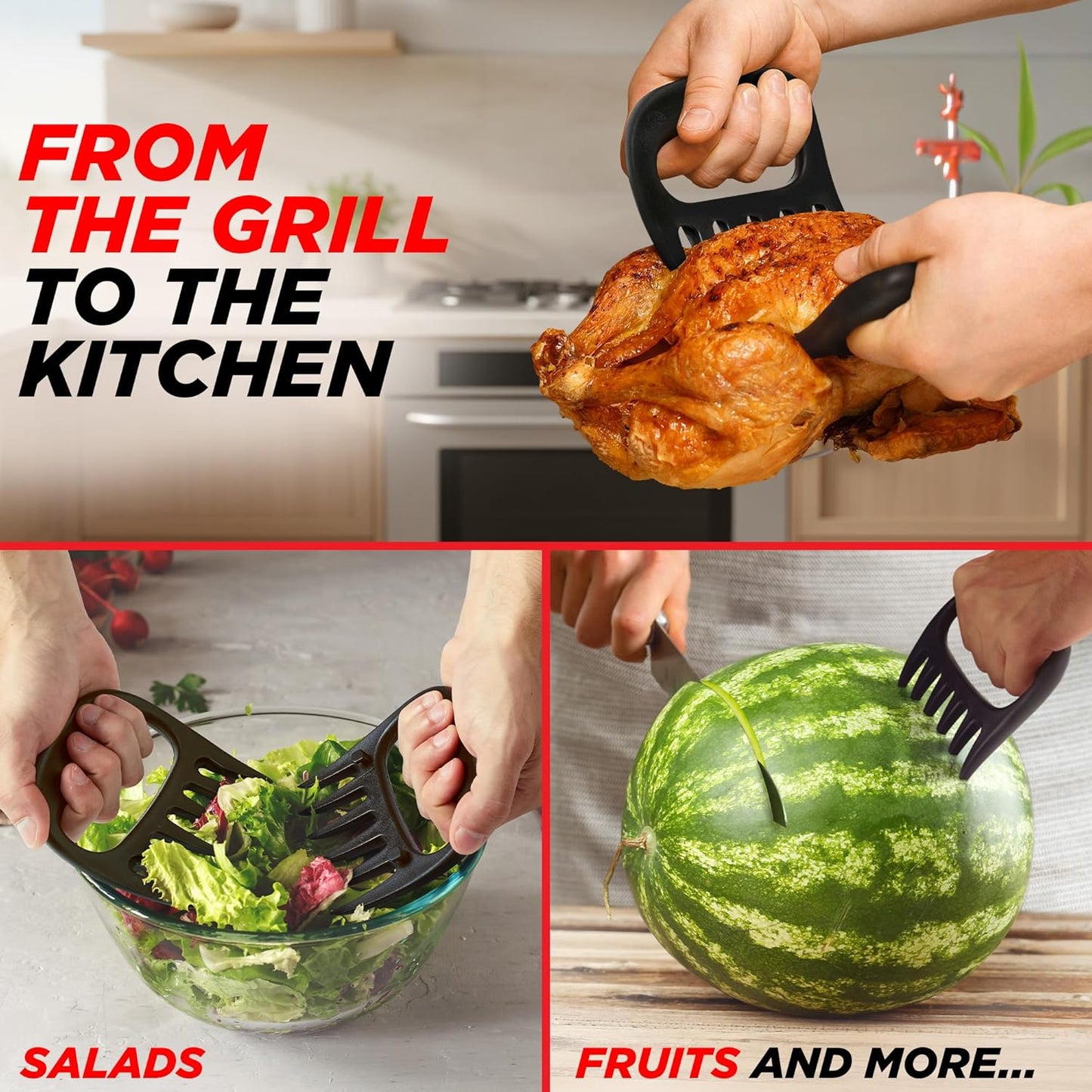 Alpha Grillers Meat Shredder Claws - Grilling Accessories Gifts for Men Dad Him Husband Boyfriend - BBQ Accessories Bear Claws Grill Puller for Cooking Shredding Barbecue Smoker Pulled Pork Chicken