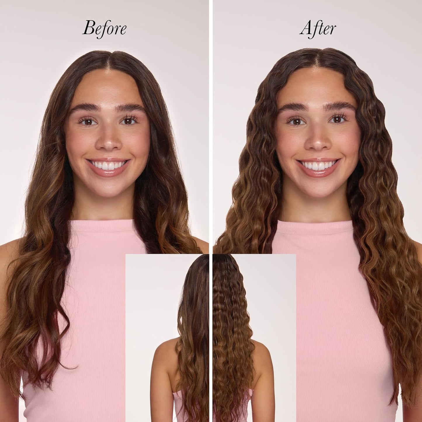 L'ANGE HAIR VersaWaver | 2-in-1 Adjustable Titanium Hair Waver & Crimper | 19mm & 32mm Barrels for Beach Waves & Defined Crimps | 3 Barrel Hair Tool with Heat Glove & Mat, Dual Voltage | Blush