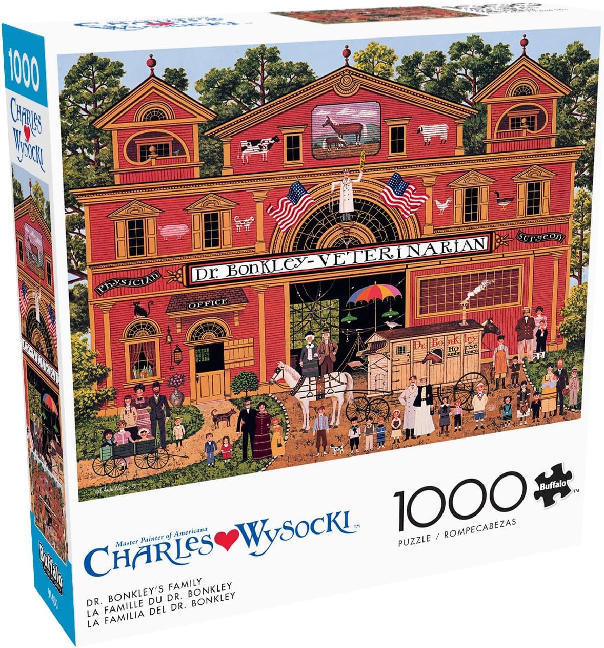 Buffalo Games – 1000 Piece Jigsaw Puzzle - Dr. Bonkley's Family - Charles Wysocki Colorful Puzzle for Adults – Precision-Cut Pieces, Beautiful Artwork, and Hours of Relaxing Fun