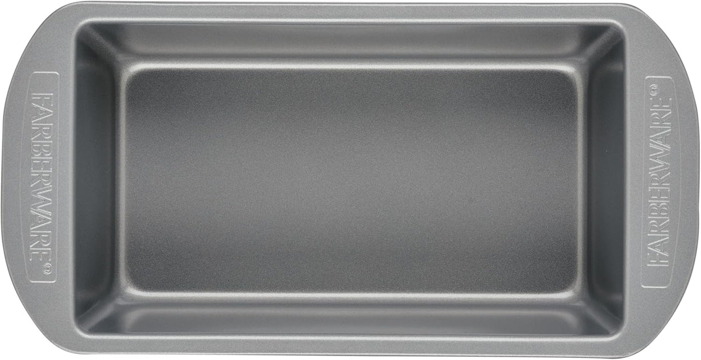 Farberware Bakeware Meatloaf/Nonstick Baking Loaf Pan Set, Two 9-Inch x 5-Inch, Gray