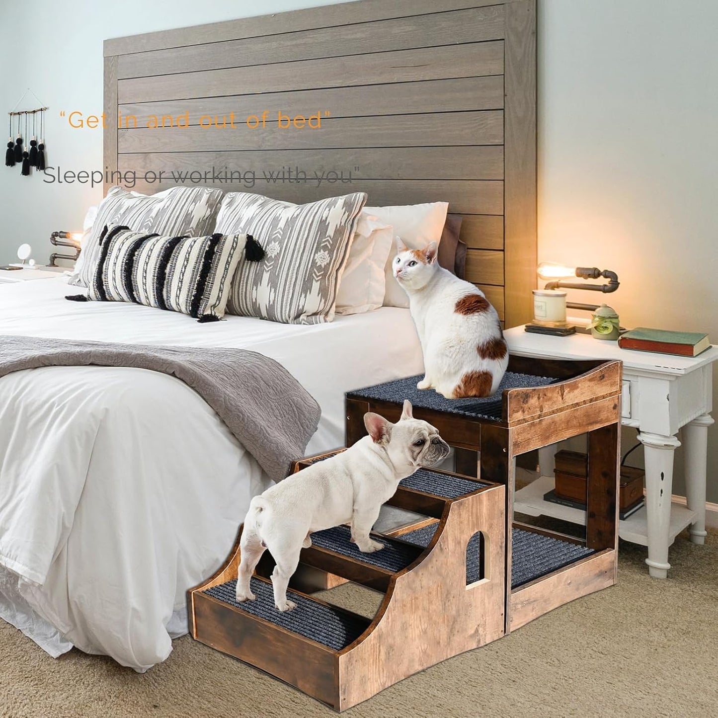 Super Large Multi-Level Pet Bunk Bed for Dog and Cat, with Stairs and Mats, Indoor Use (Large)
