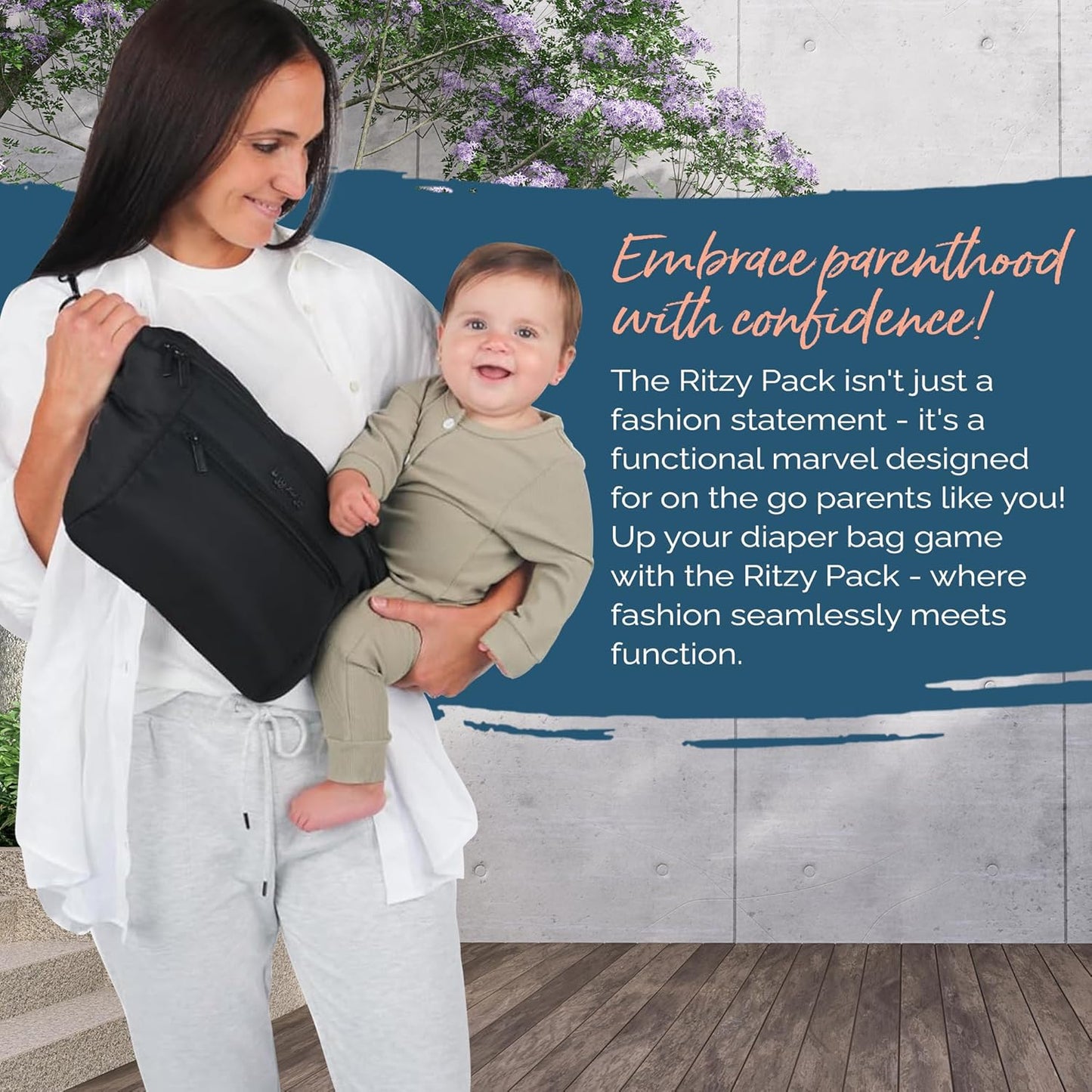 Itzy Ritzy's Fanny Pack & Crossbody Diaper Bag - Multi-Use Lightweight Bag Features 6 Pockets & an Adjustable Strap - Wear As a Crossbody, Belt Bag or Shoulder Bag (Black)
