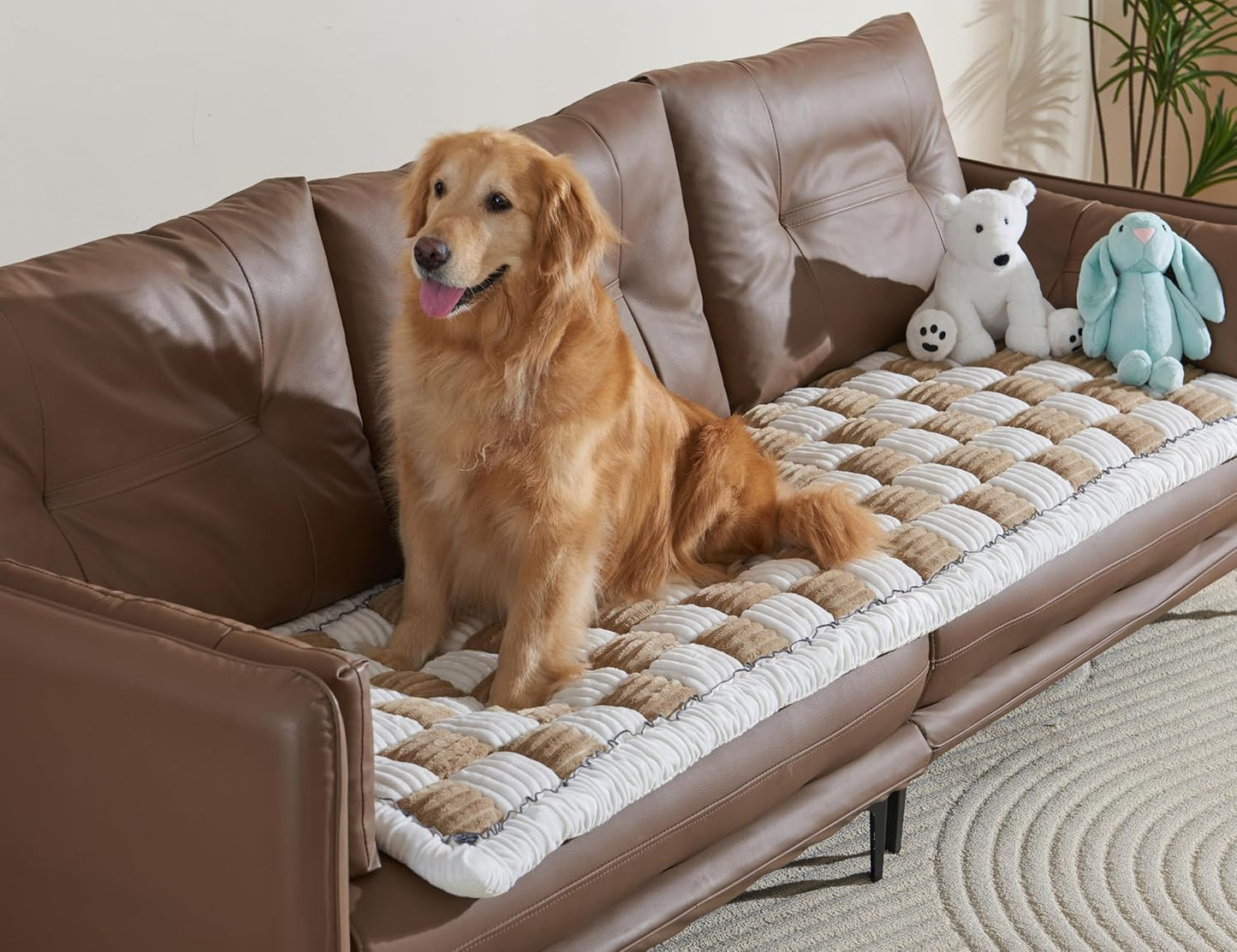 Couch Cushion Cover for dogs Sofa Cover Washable Pet Love Seat Couch Covers for Sofa Slipcover Couch Protector Blanket for Dog Sofa Cushion Covers for Pet Washable Pad Light Brown 70x180cm/27.6x70.9in