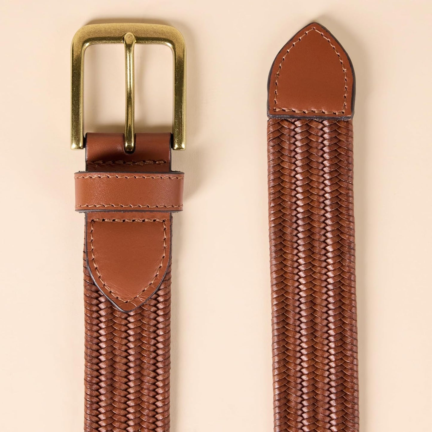Amazon Essentials Men's Tubular Stretch Weave Belt