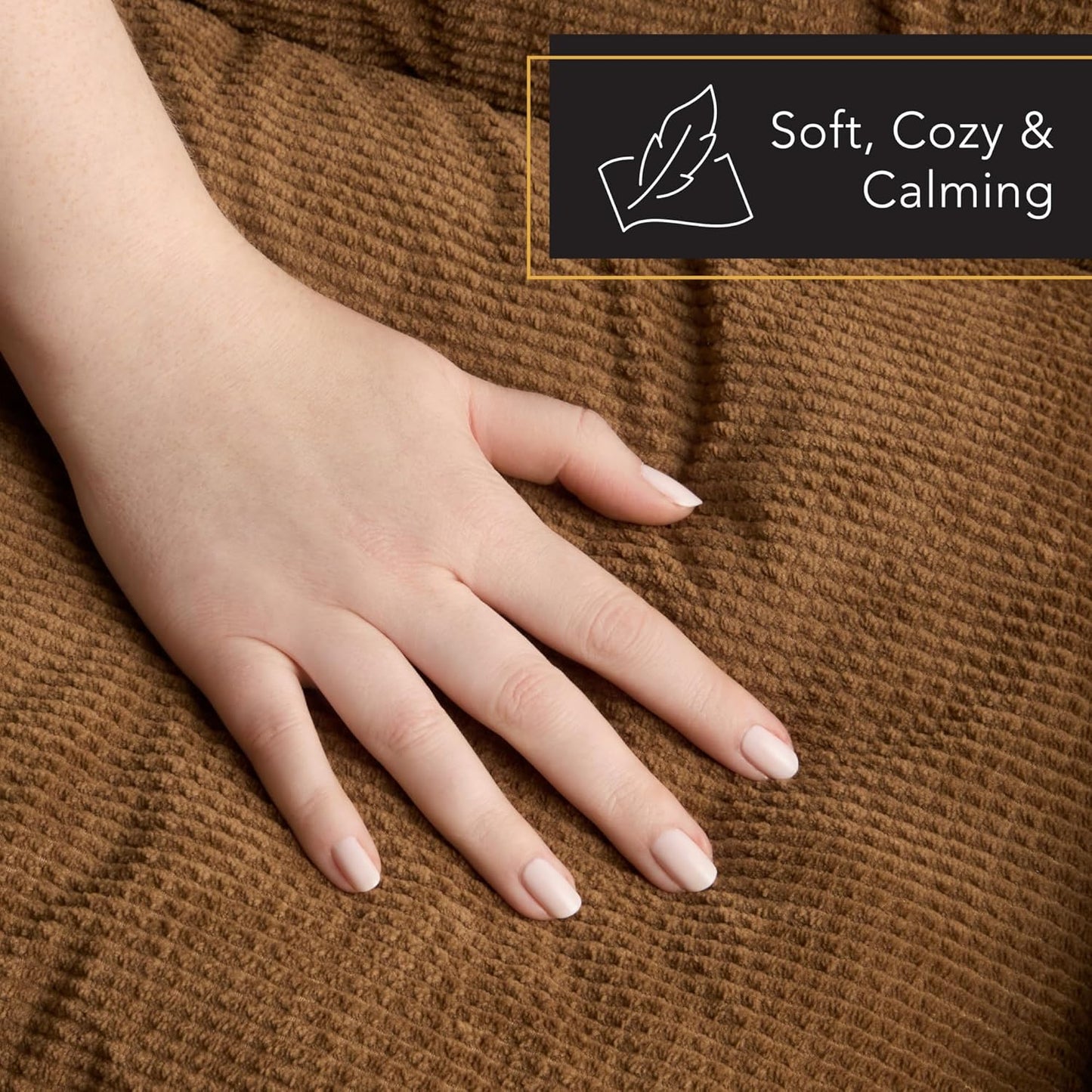 Town & Country Luxe CuddleTown Cozy Bolster Pet Bed, Ribbed Corduroy Texture, Machine Washable Cover, Soft, Cozy & Calming, Non-Slip Bottom, Brown, Medium 27"x22"x7"