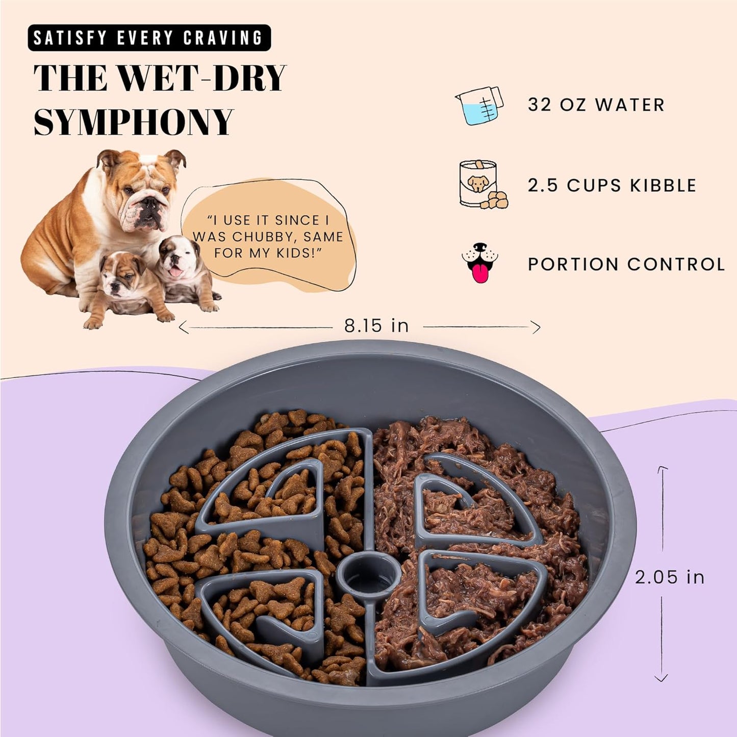 AVERYDAY Slow Feeder Dog Bowls for Large Breeds Fits Raised Feeding Station, Puzzle Dog Food Bowls to Slow Down Eating, Dogs Feeding Bowl with Non-Slip, Slows Feeder Pet Bowl for Wet and Dry Food