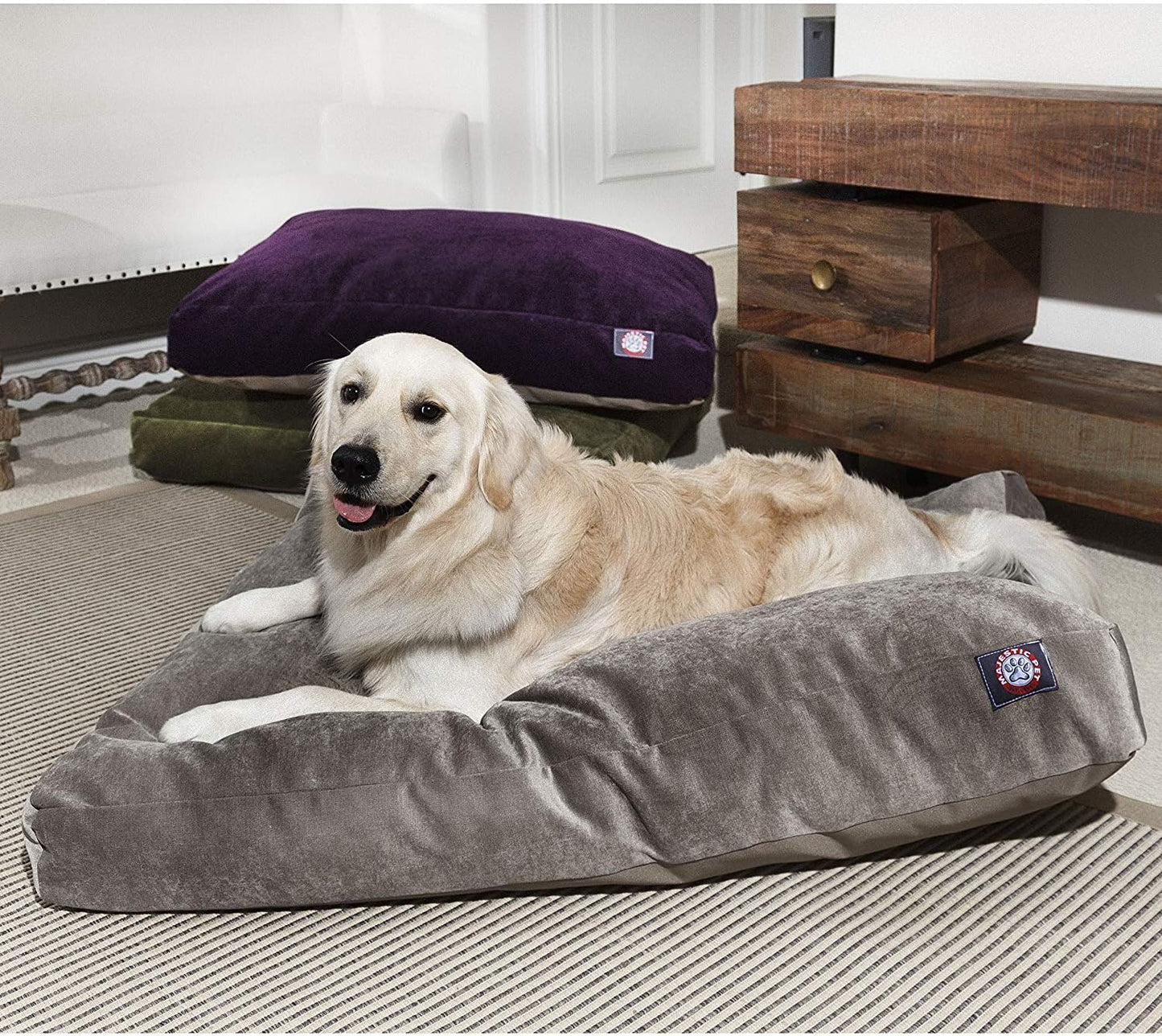 Majestic Pet Villa Rectangle Dog Bed Washable – Non Slip Comfy Pet Bed – Crate Bed with Removable Washable Cover – Kennel Bed for Sleeping, Polyester Fiber, Small, Marine