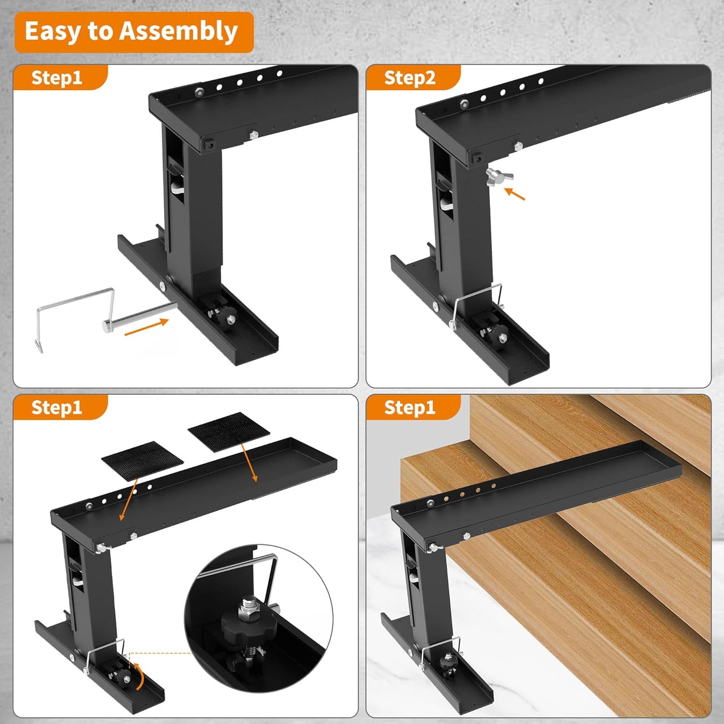Ladder Extender Pro,Ladder Stabilizer for Stairs,Ladder Leveler for Stairs,Adjustable Height Range for Single and Extension Ladder for Stair Ladder Platform 9.25”-15.5”
