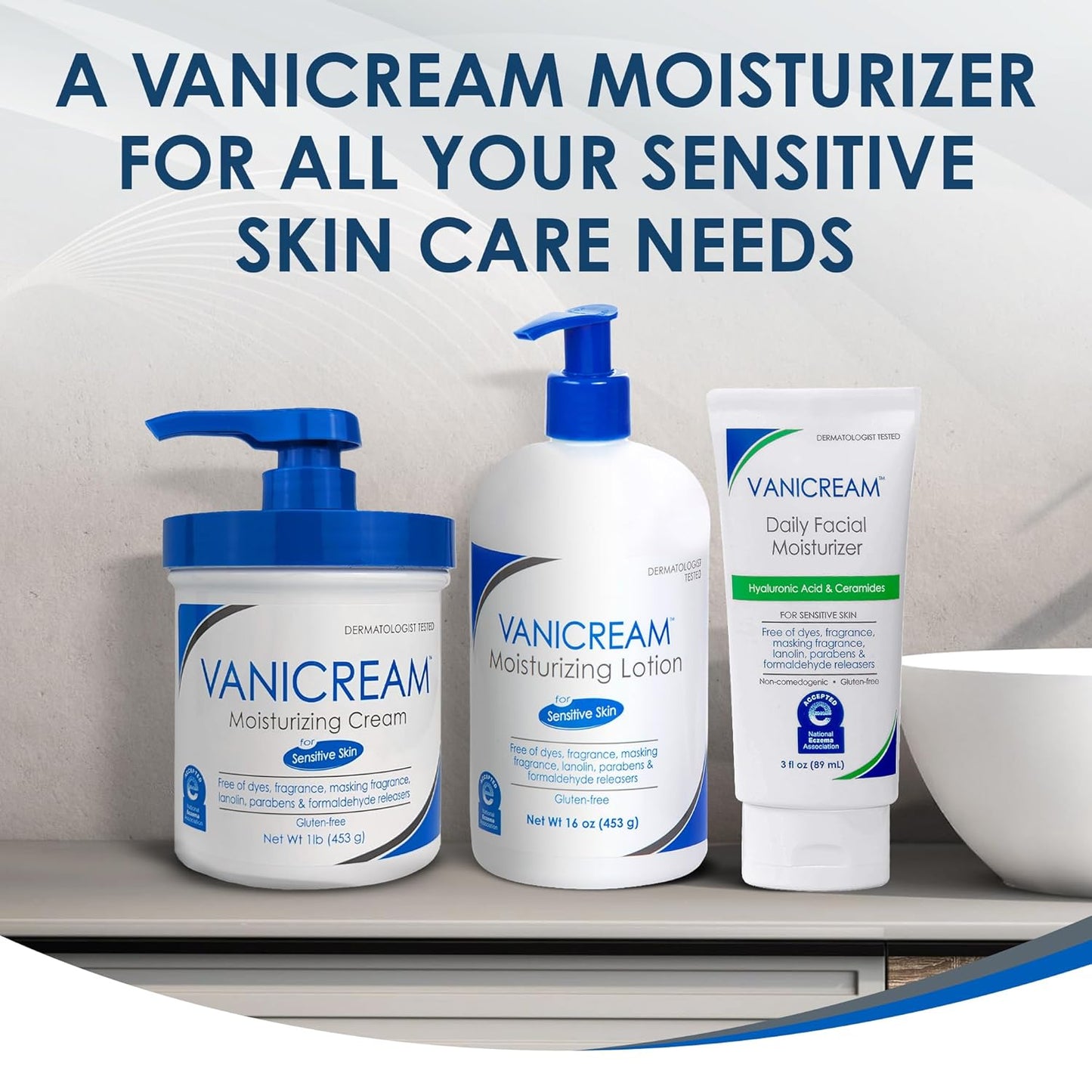 Vanicream Moisturizing Lotion with Pump | Fragrance and Gluten Free | For Sensitive Skin | 16 Ounce (Pack of 1)
