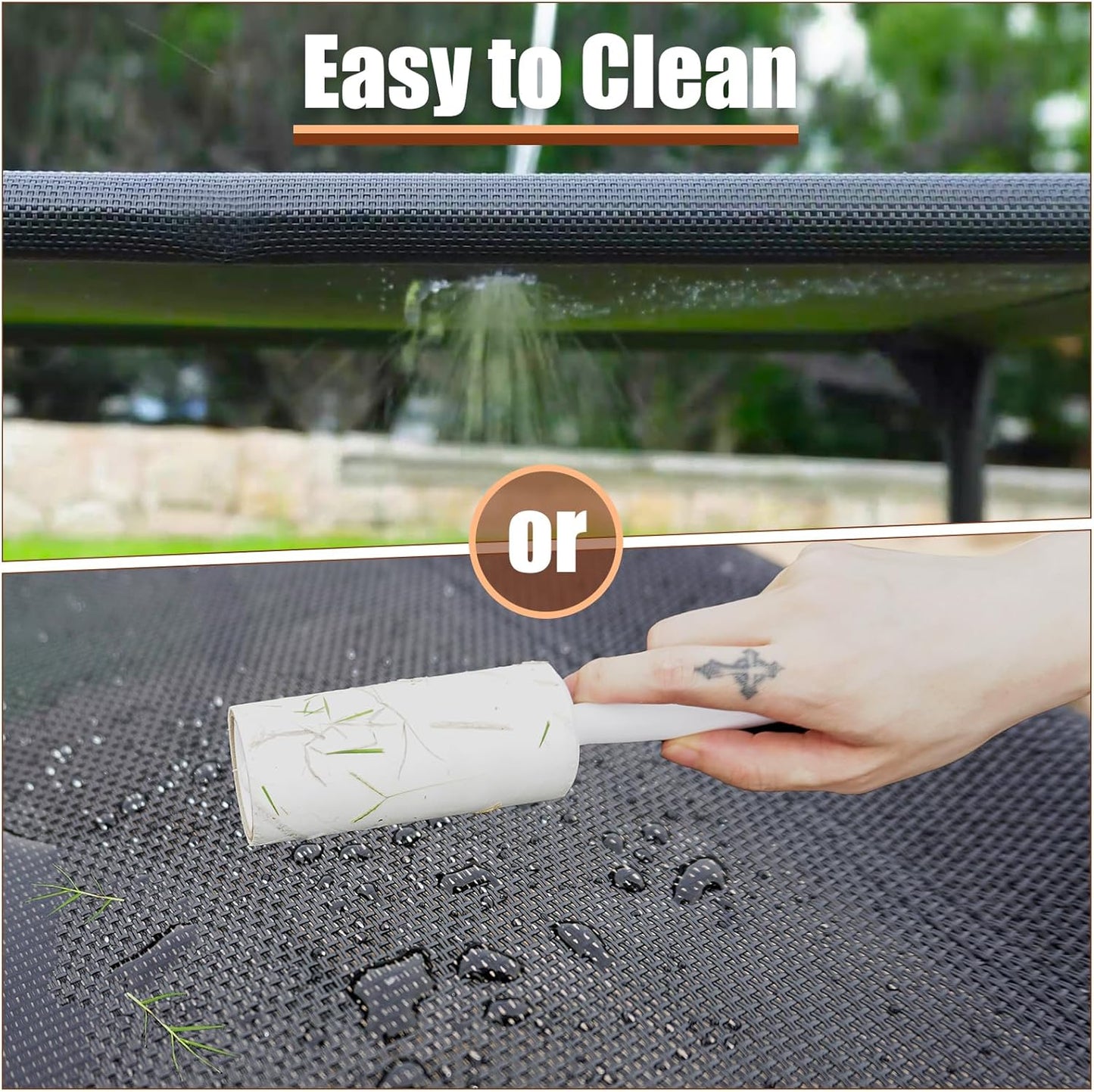 Elevated Dog Bed for Medium Dogs, Raised Dog Cot, Heavy Duty Pet Cots with Durable Supportive Teslin Recyclable Washable Mesh, Indoor & Outdoor, Dark Grey, 32" L x 25" W x 7" Th