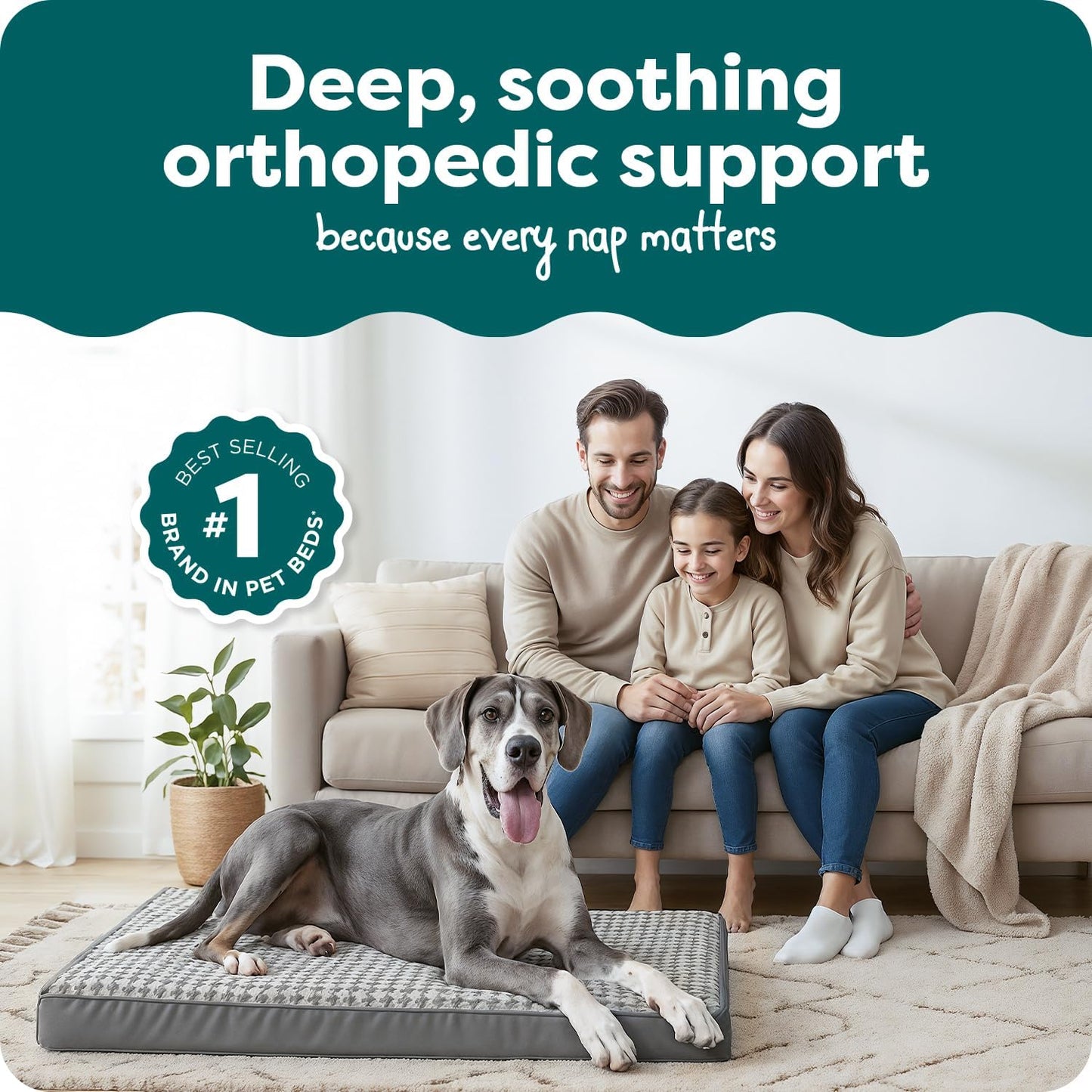 FurHaven Orthopedic Dog Bed for Large Dogs, Mattress Style Bed, Egg Crate with a solid Orthopedic Foam Base for Joint Support, Washable Cover, Jumbo Plus XXL, Plush Faux Fur & Suede, Gray