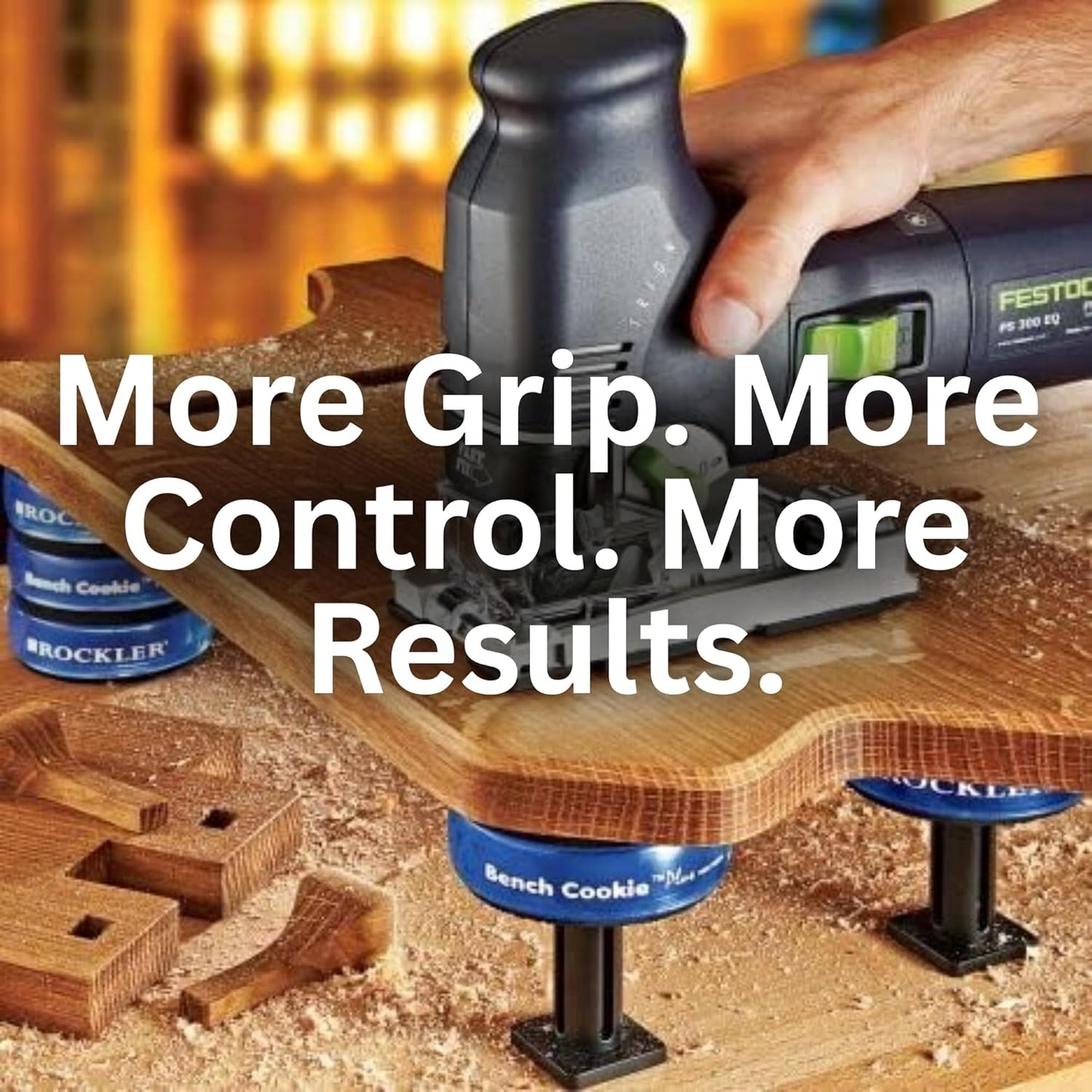Rockler Work Bench Cookies Plus Work Grippers (4 Pack) – Rockler Bench Cookies Protect Workpiece from Scratches and Benchtop Debris - Woodworking Kit for Most Average-Sized Panels