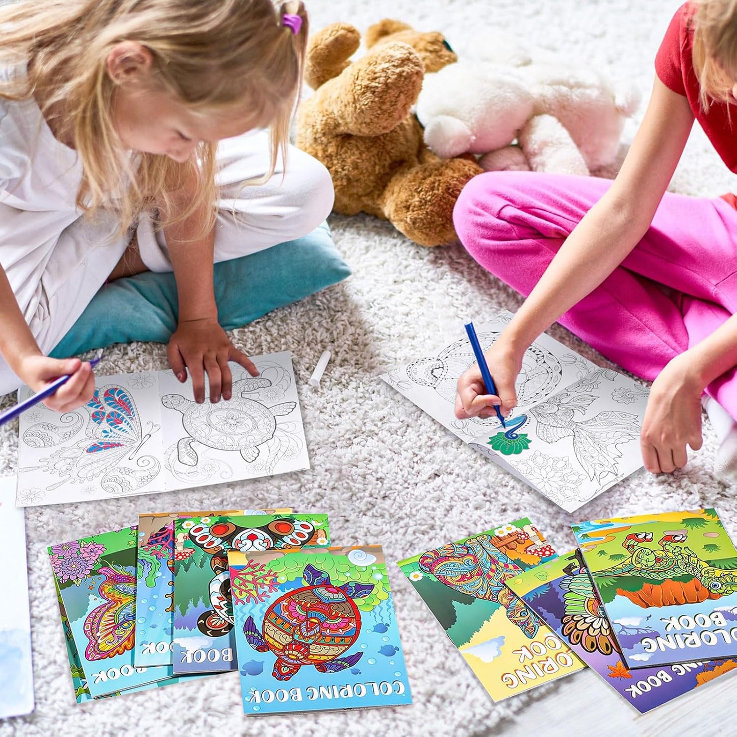 Pasimy 48 Pcs Animals Coloring Books DIY Mandala Ocean Jungle Animal Coloring Book Mini Holiday Activity Supplies for Kids Adult Party Favors Gift Bags Filler Classroom Activity