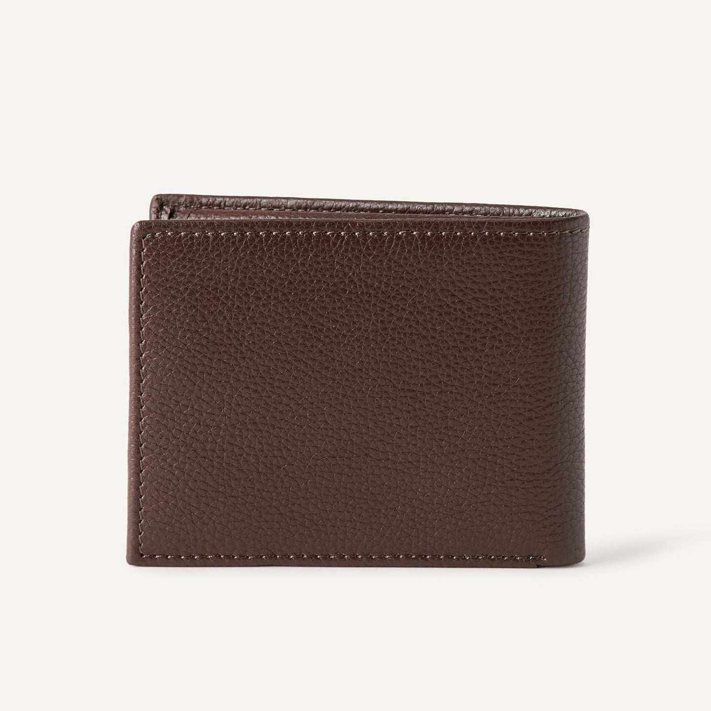 Amazon Essentials Men's Pebbled Full Grain Leather Bifold Wallet