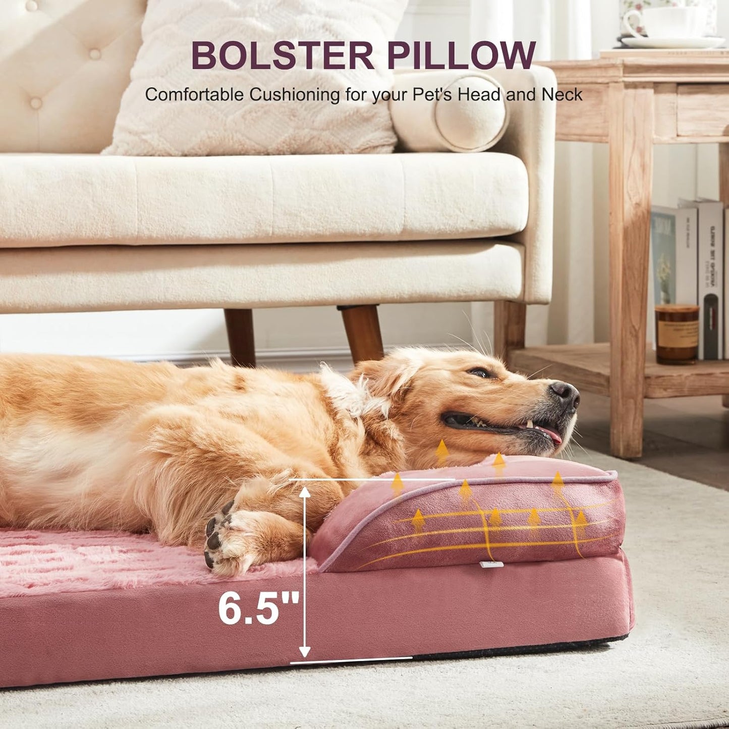 FURTIME Orthopedic Dog Beds for Large Dogs, Washable Dog Couch with Ultra Comfy Supportive Foam, High-Density Egg Crate Foam with Removable Cover, Pet Sofa Bed Waterproof, Nonskid Bottom