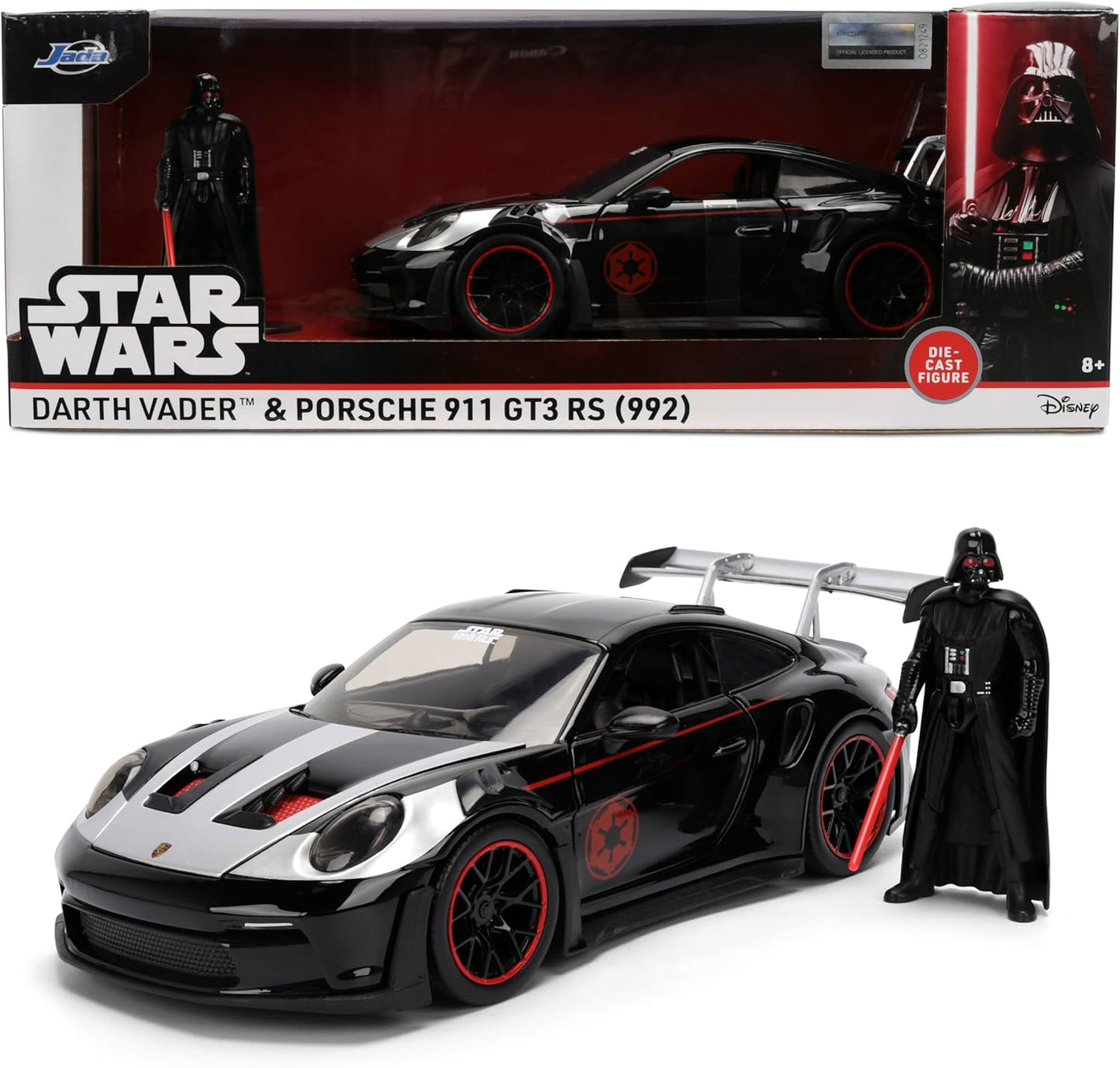 Jada Star Wars Darth Vader 1970 Dodge Charger R/T Hollywood Rides Die-Cast Car with Figure 1:24 Scale