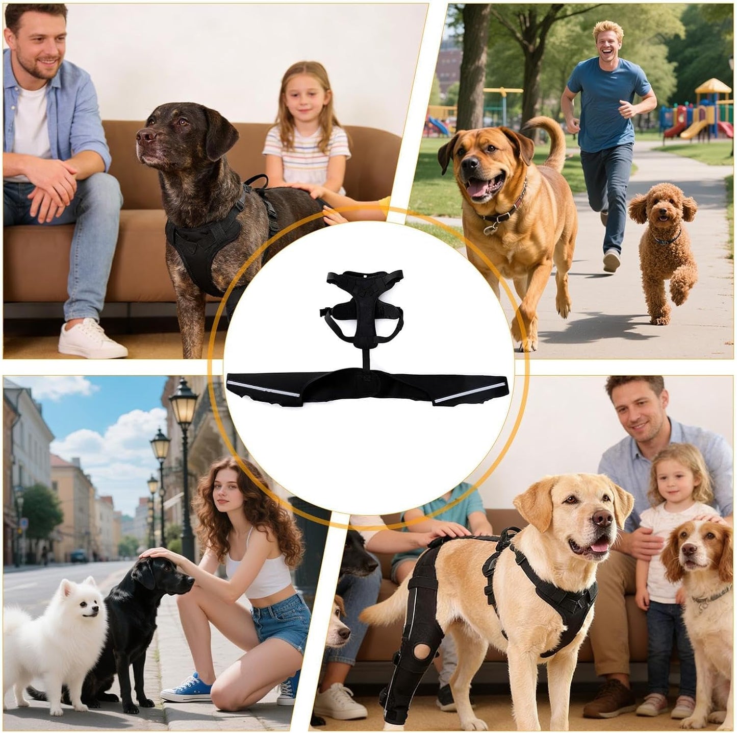Dog Support Harness for Back Legs - Reflective Strap Lift Harness Sling Carrier,Back Leg Support | for Old Joint Injuries Torn Limping Osteoarthritis Paralysis Walking