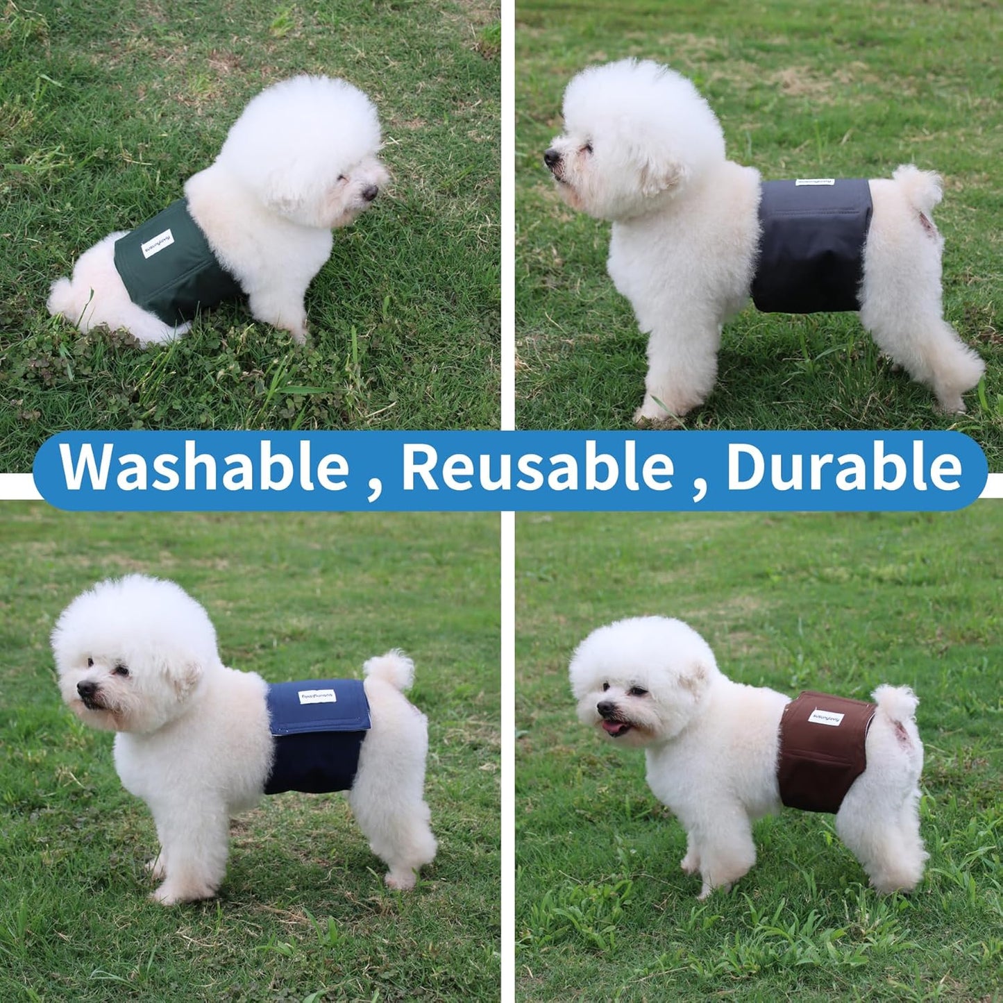 Washable Belly Band for Male Dogs,Pack of 5 Reusable Super Absorbent Small Dog Diapers Male Puppy Belly Wrap,XS