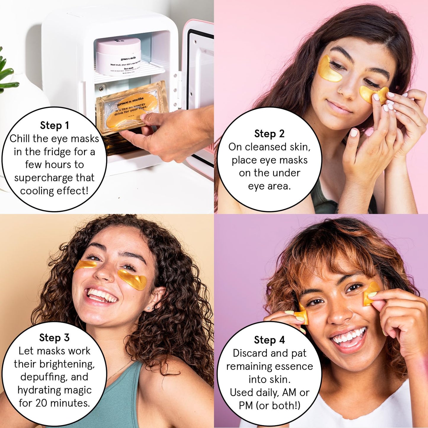 grace & stella Under Eye Patches (12 pairs) Eye Masks for Puffy Eyes and Dark Circles - Gifts for Her, Bridesmaids, Birthdays, Bachelorette Party, Self Care Gifts for Women - Vegan Cruelty-Free