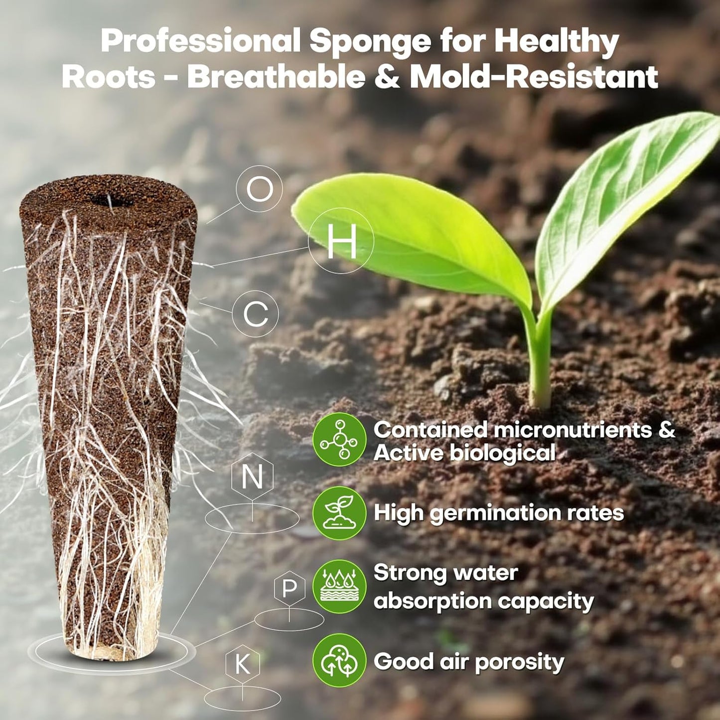 Ahopegarden 86PCS Hydroponic Pods Kit: Grow Anything Herb Kits with 600ml A&B Plant Food, 40 Grow Sponges, 40 Labels, 1 Tweezer - Hydroponics Supplies for Aerogarden&Most Brand Herb Garden