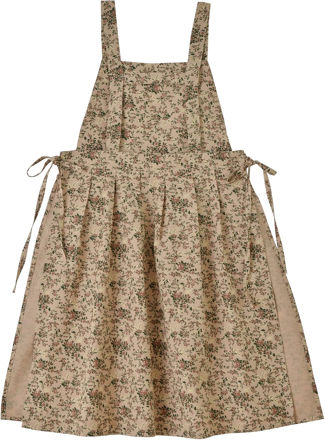 Japanese Cotton Linen Cross Back Apron with Pockets,Fashion Pinafore Dress for Gardening Painting Cleaning Cooking