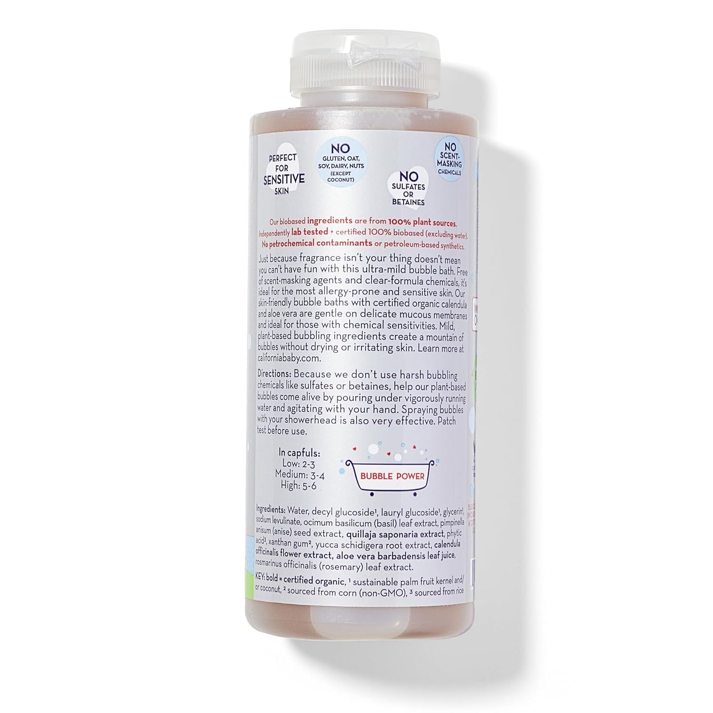 California Baby Super Sensitive Bubble Bath | 100% Plant-Based Kids Bubble Bath | Gentle Unscented Baby Bubble Bath | Free Bubble Wand | 384 mL / 13oz