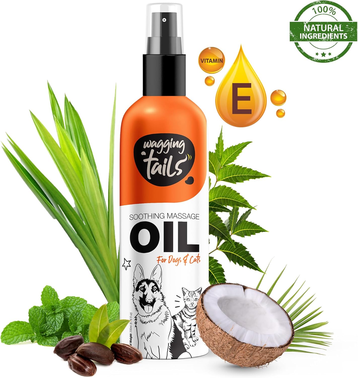 Wagging Tails 5 in 1 Grooming Kit for Pets | Shampoo 6.76 fl oz + Dry Bath 6.76 fl oz + Massage Oil 6.76 fl oz + Paw Butter 1.76 fl oz + Paw Spray 3.38 fl oz | Natural Ingredients| Ideal Gift for Pets