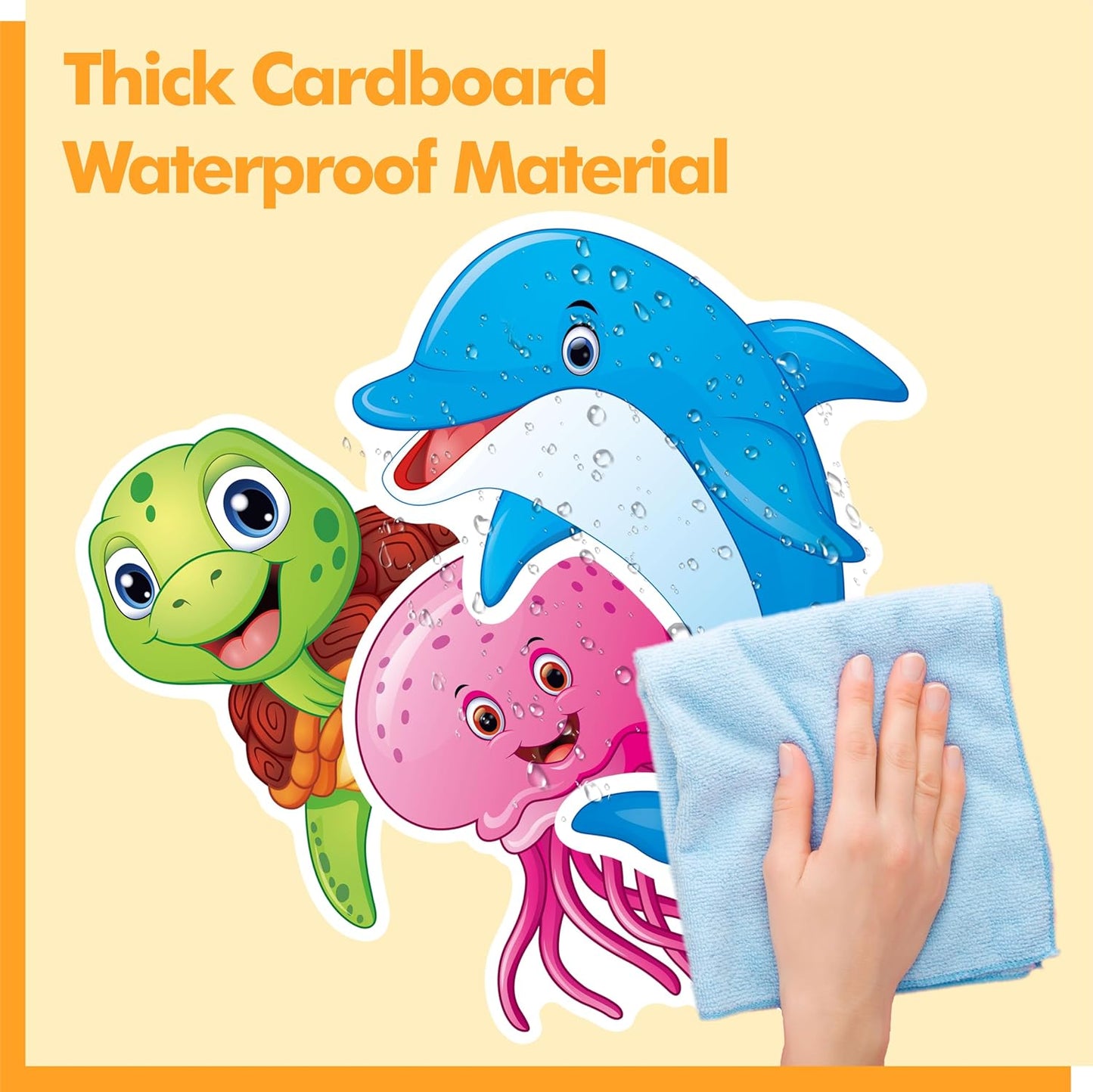 50 PCS Marine Animal Cutouts, Double-Sided Printing Ocean Creature Accents Cut-Outs, Fish & Coral Bulletin Board Classroom Decoration, Under The Sea Themed Party Supplies for Kids Students
