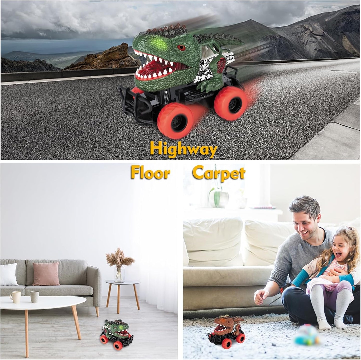 Dinosaur Toys Remote Control Car for Kids 3-7, Dino RC Car for Toddler Kids Toys Age 3 4 5 6 7 Boys and Girls Christmas Birthday Gift