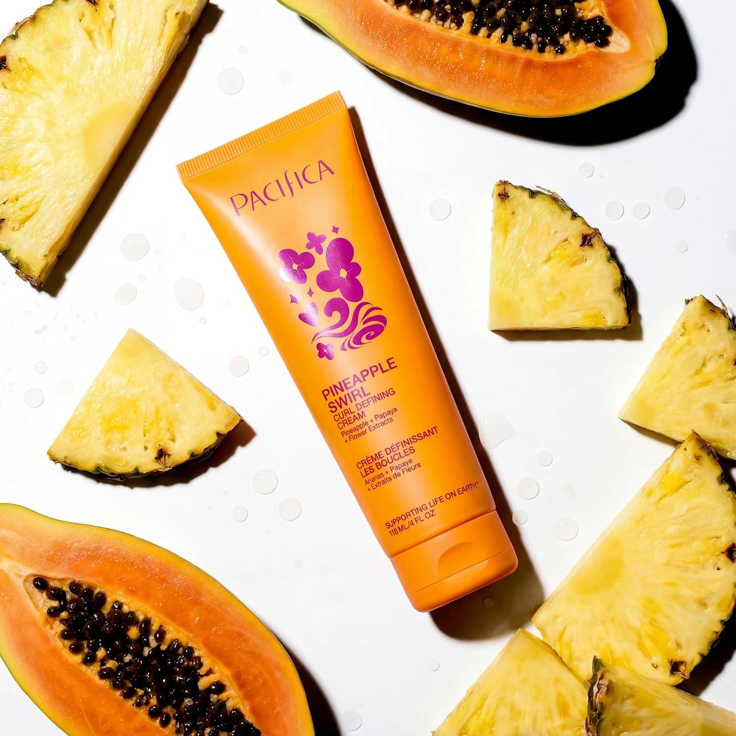 Pacifica, Cream Pineapple Swirl Curl Defining, 4 Fl Oz | for Curly Hair, 4 oz, Frizz Control, Curl Enhancer, Styling Cream