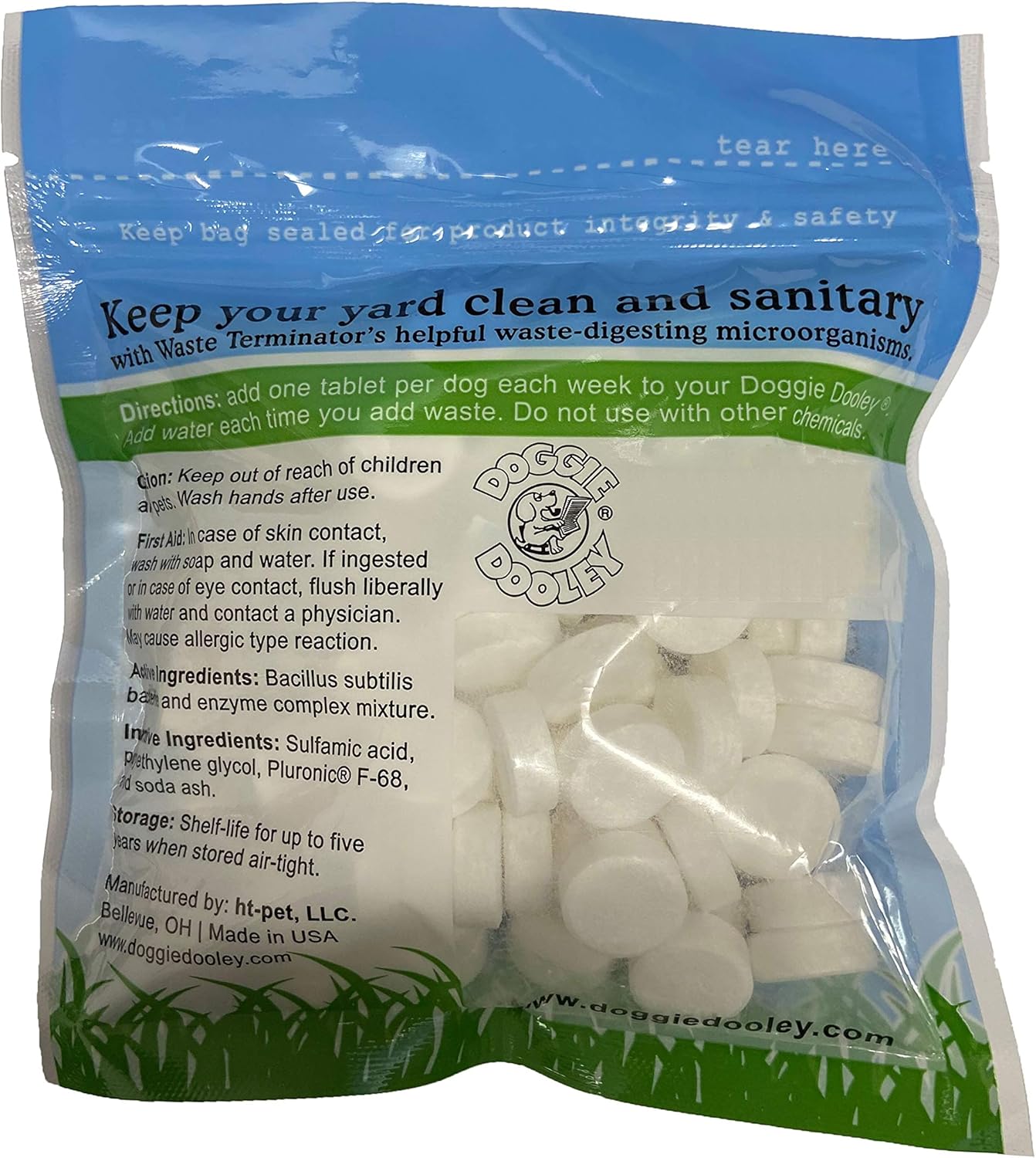 Doggie Dooley 36 Waste Tablets, White