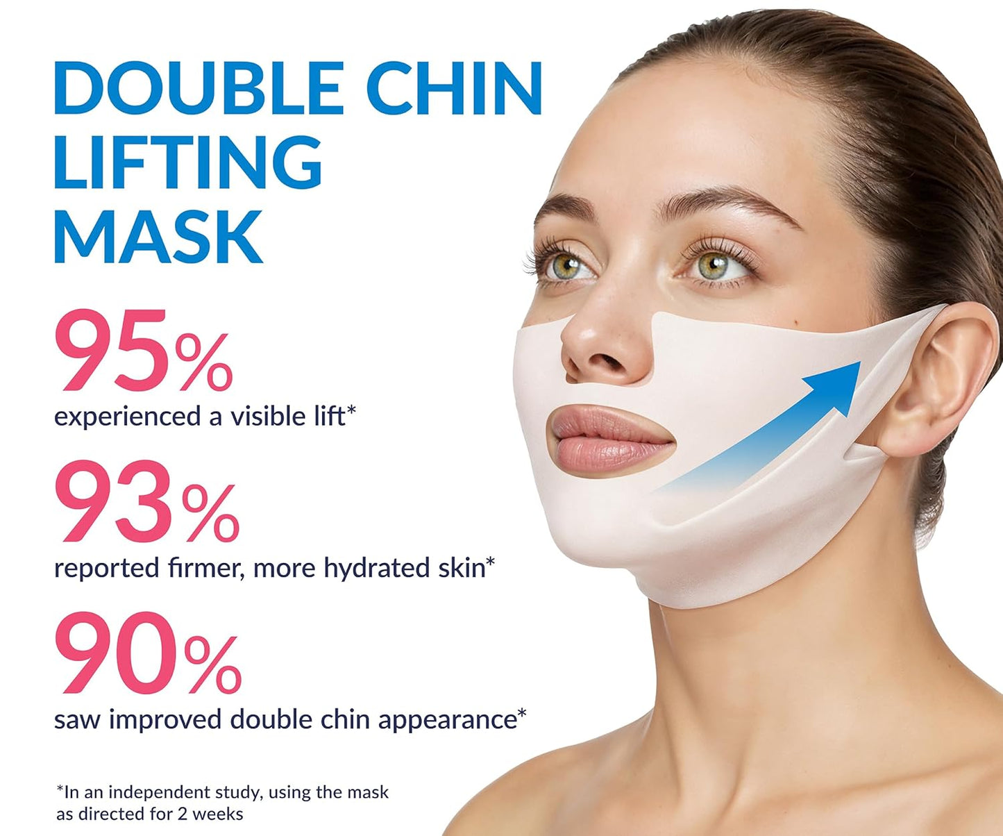 Stylia MaxiLift V-Line Lifting Collagen Face Mask - Double Chin Strap - Jawline Shaper - Neck Firming and Tightening Mask with Hyaluronic Acid & Aloe Vera - Chin Strap for Sleeping (10PC)