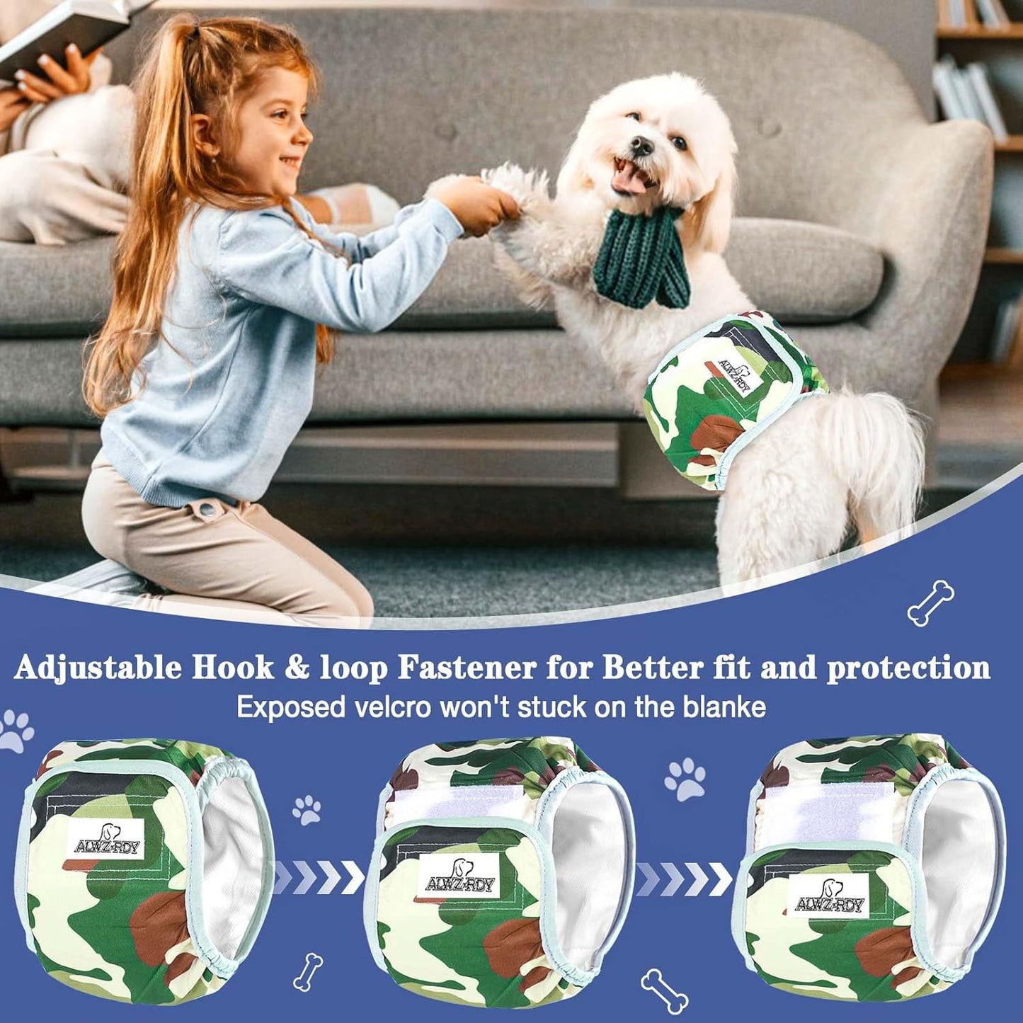 Belly Bands for Male Dogs 5 Pack Washable Dog Diapers Reusable Male Dog Pee Wraps with 5pcs Dog Diaper Liners for Doggie in Incontinence or Excitable Urination and Training, XS