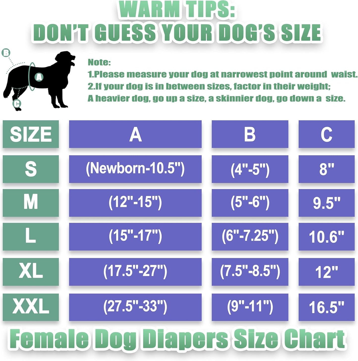 wegreeco Washable Reusable Premium Female Dog Diapers, Medium Large Small Dog Doggie Puppy & Doggy Diapers Female,Period Panties in Heat (Pack of 3, Large)