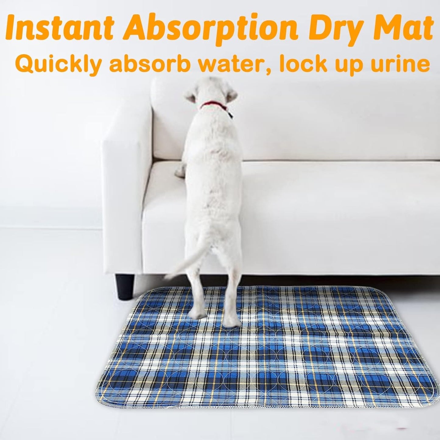 kathson 2 Pcs Rabbit Cage Liner, 24”x36” Washable Reusable Bunny Pee Pads Waterproof Bedding Pee Mats for Guinea Pig Hamster Cat Puppy Chinchilla Ferrets Small Animals