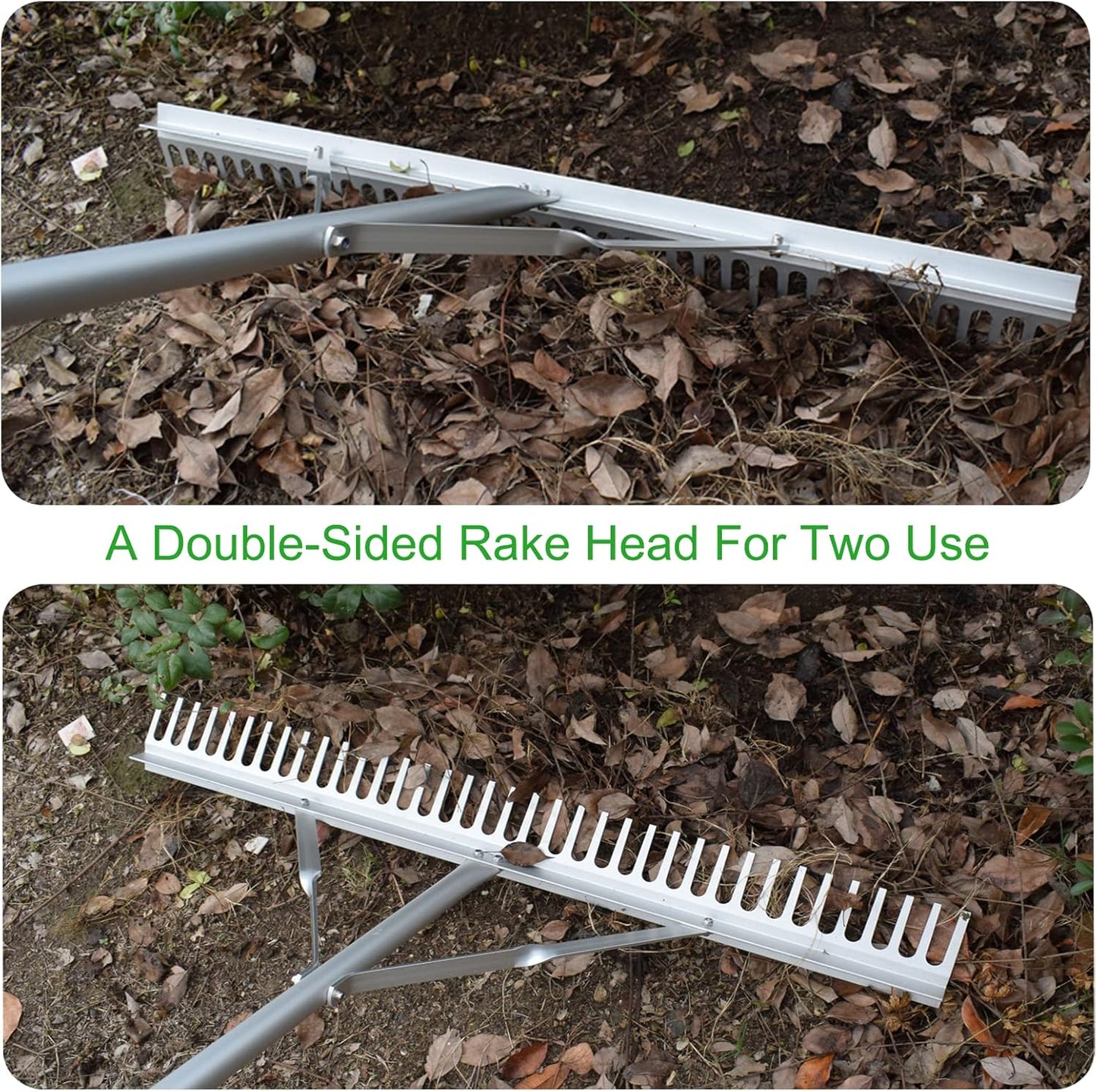 Landscape Rake 36 Inch Head, Leaf Rakes for Lawns with 67 Inch Handle,Aluminum Yard Tool for Loosening Soil, Landscaping Lawn Care , Lake Garden Pond and Beach Care