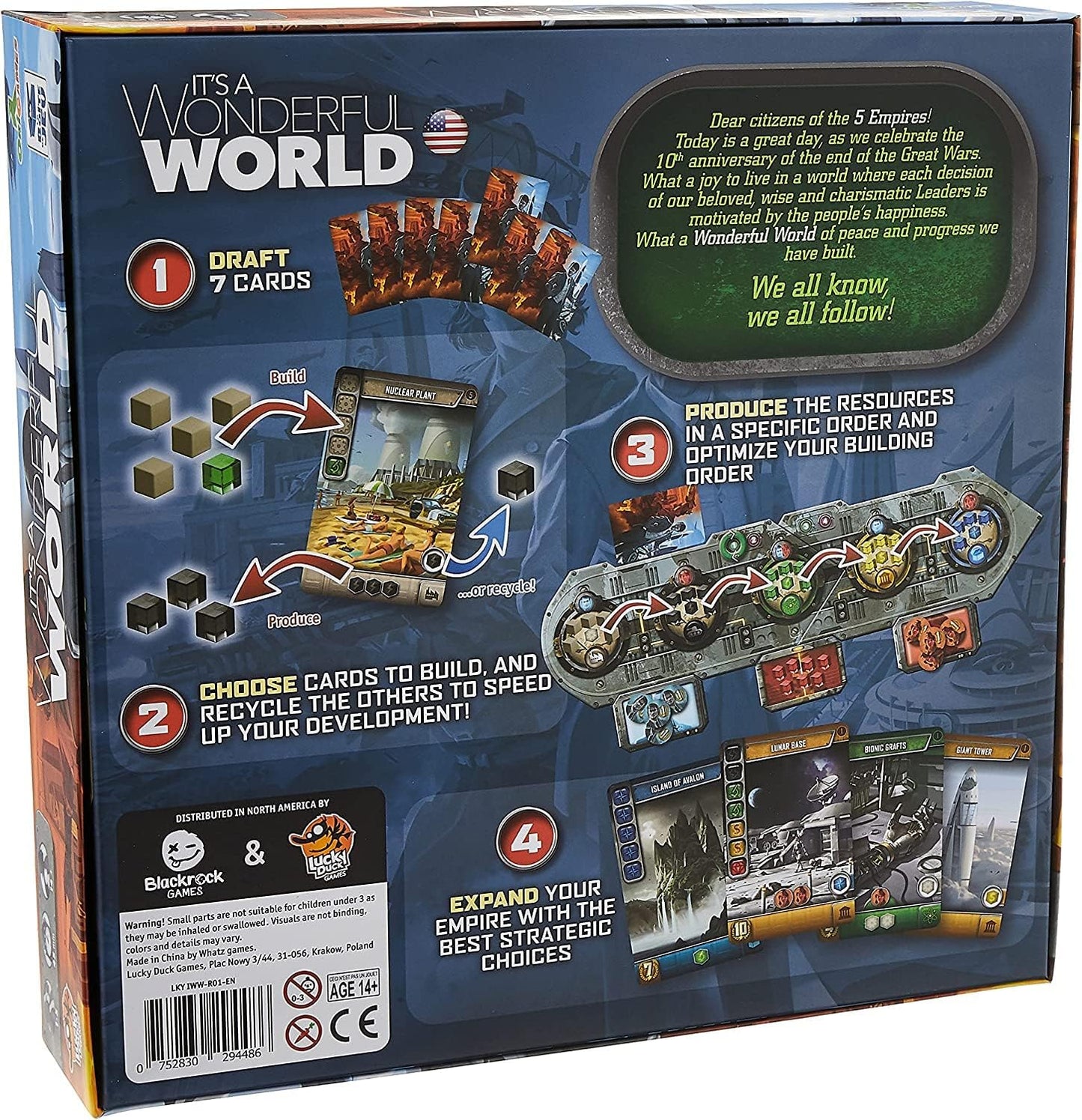 It's A Wonderful World Board Game - Build Your Empire in This Strategic Card Game for Kids and Adults, Ages 14+, 1-5 Players, 30-60 Minute Playtime, Made by Lucky Duck Games